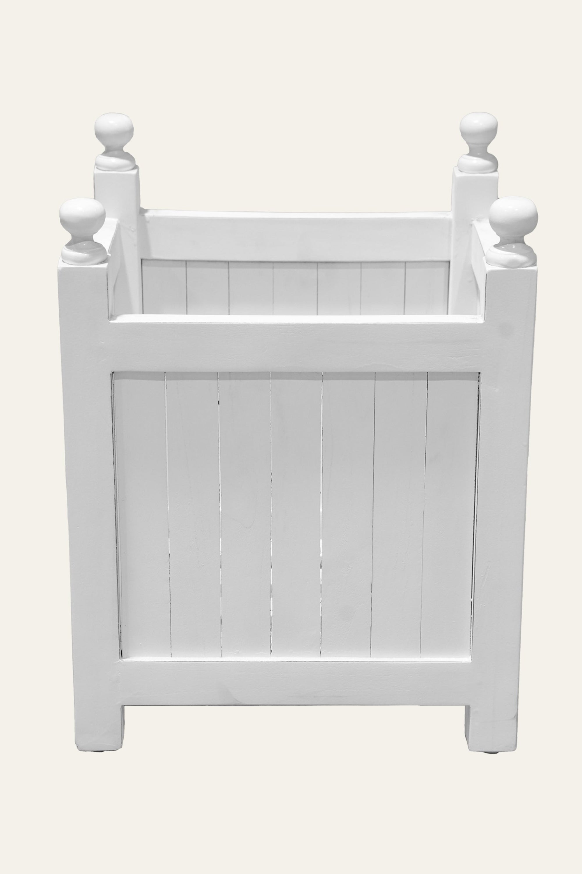 white teak wood planter box