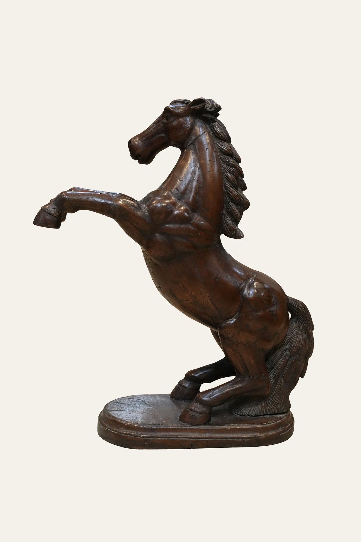wooden horse figurine for console table