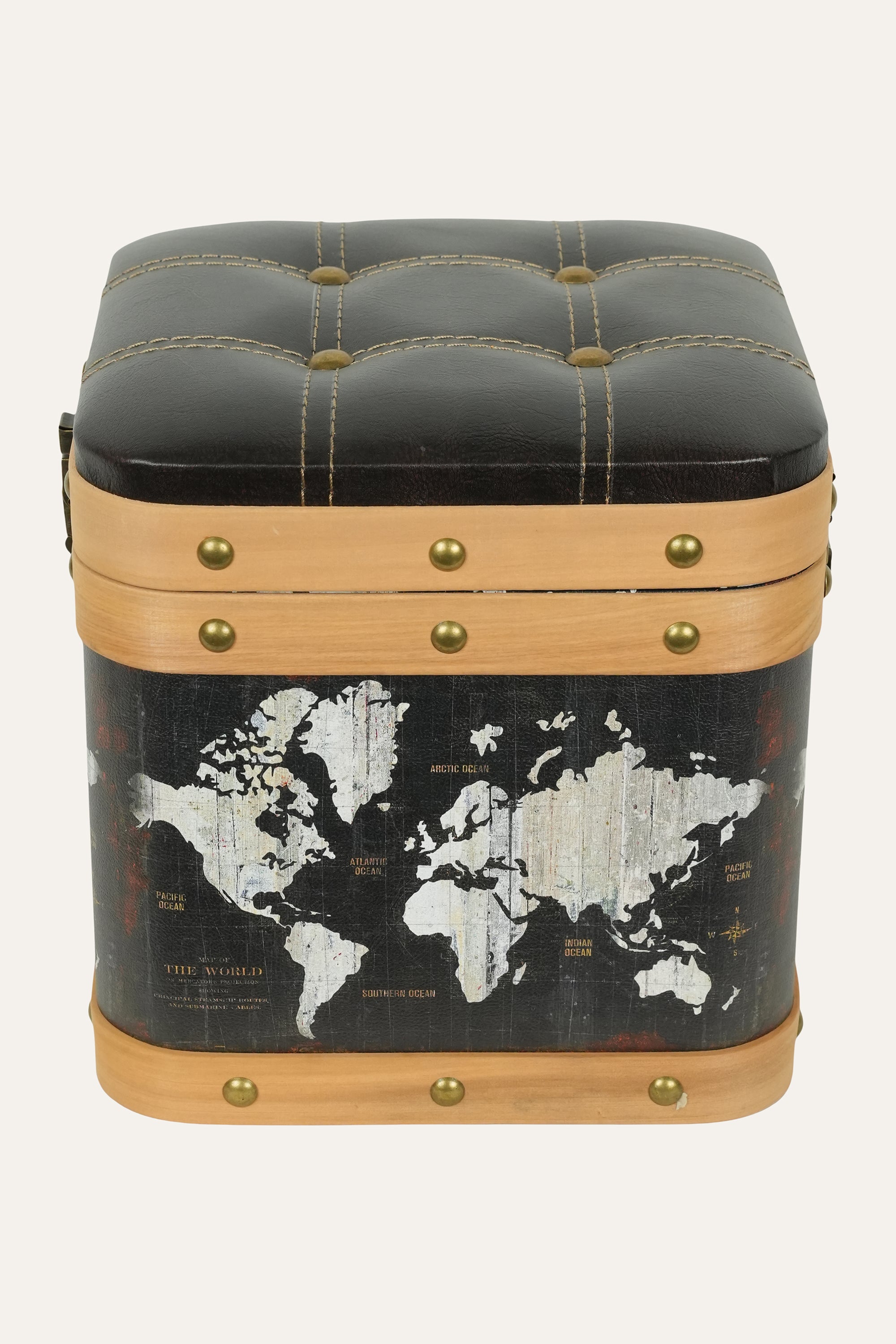 world map decor storage box