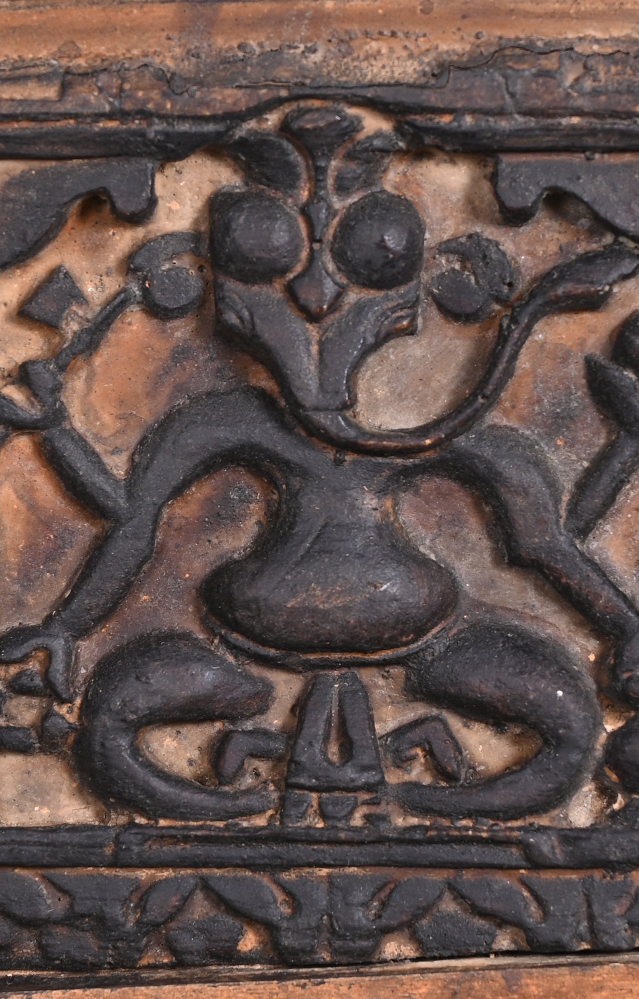 Vintage Ganesha Floral Panel