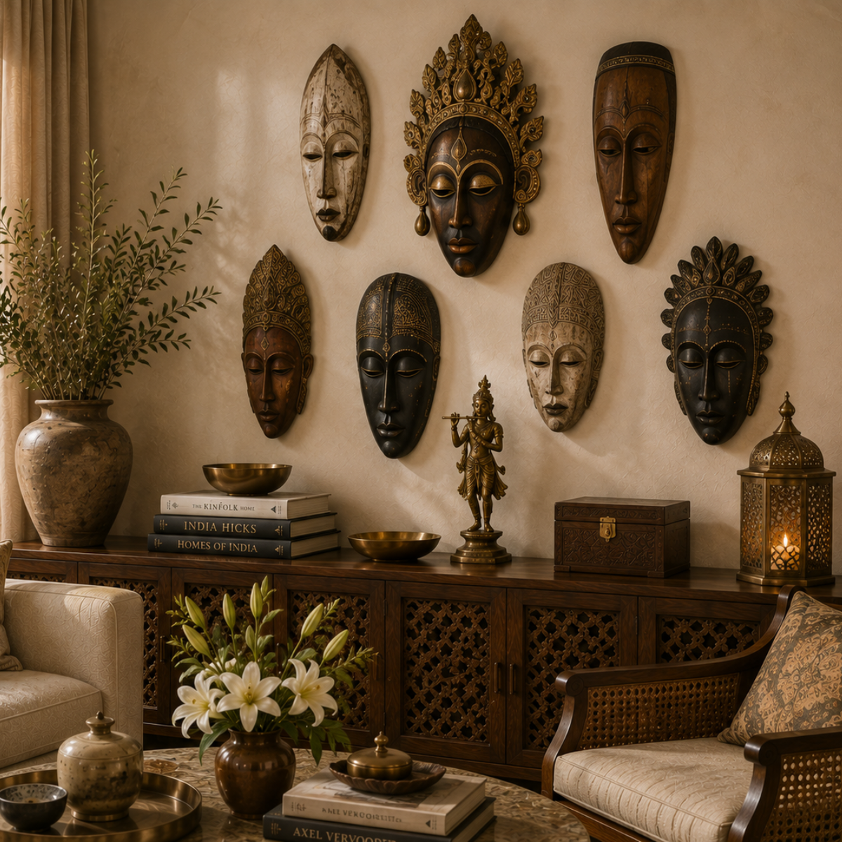 Buy Wooden Mask Online - Fusion Furnishing