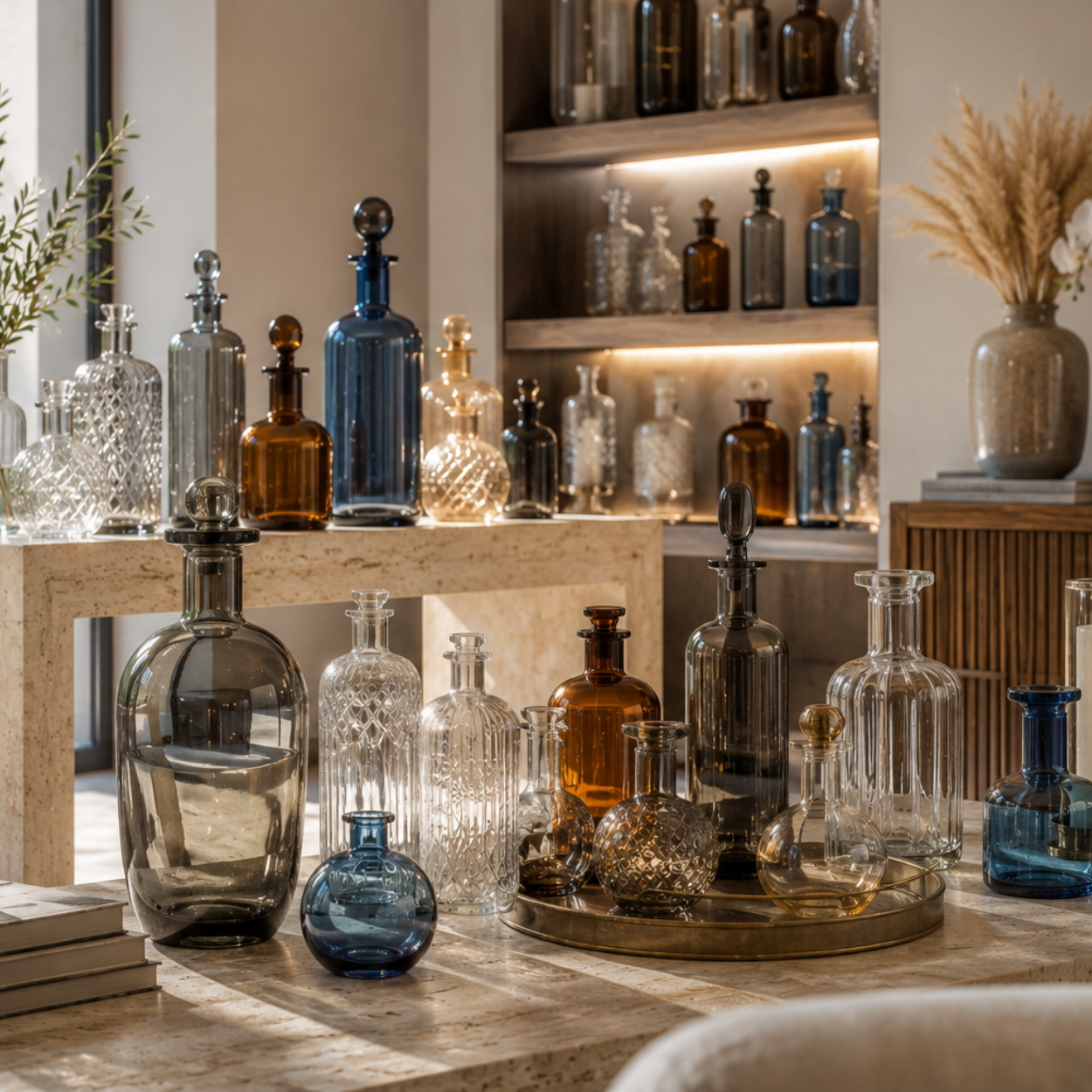 Luxury Decor Glass Bottles Collection  Fusion Furnishing