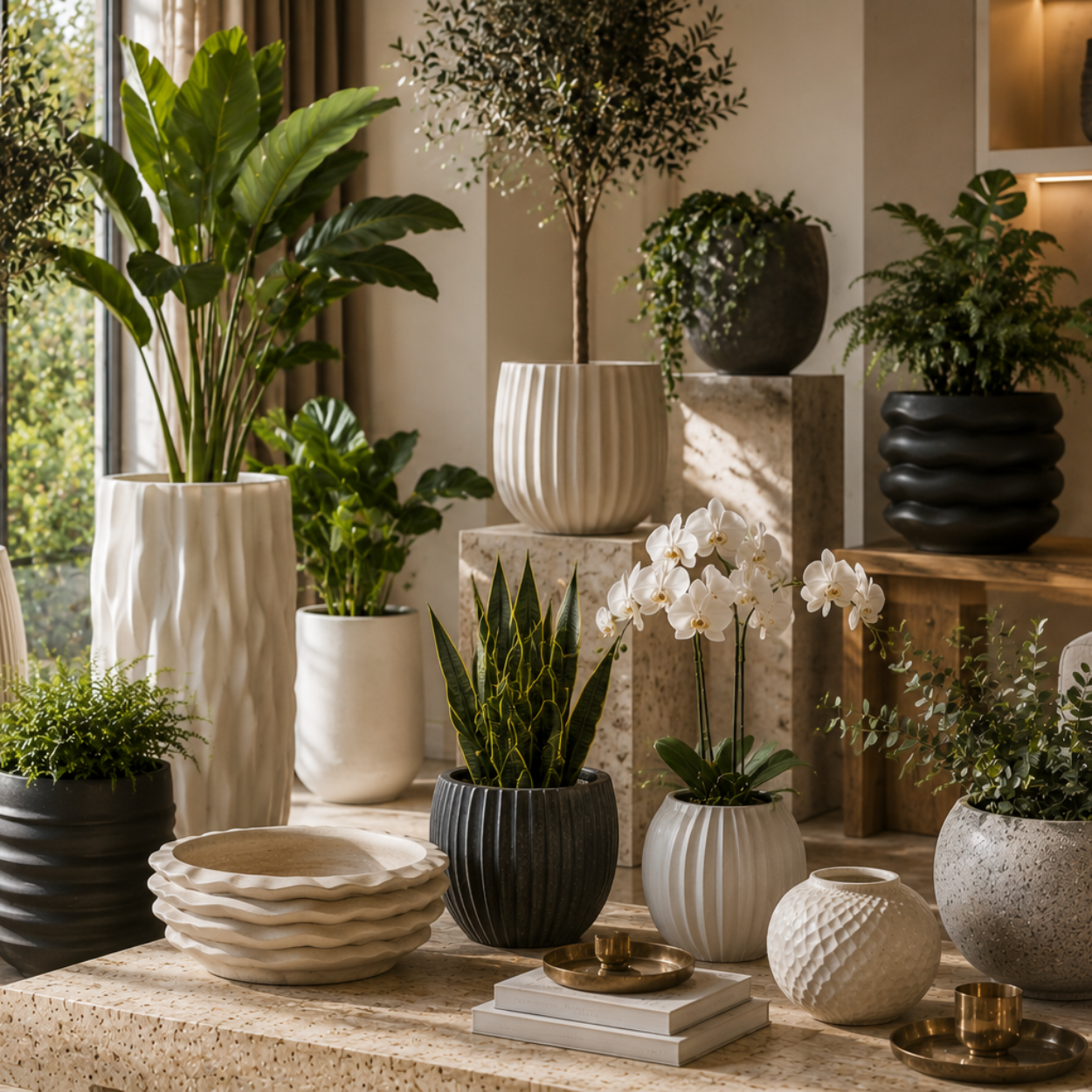 Luxury Fiber Planters Collection Fusion Furnishing