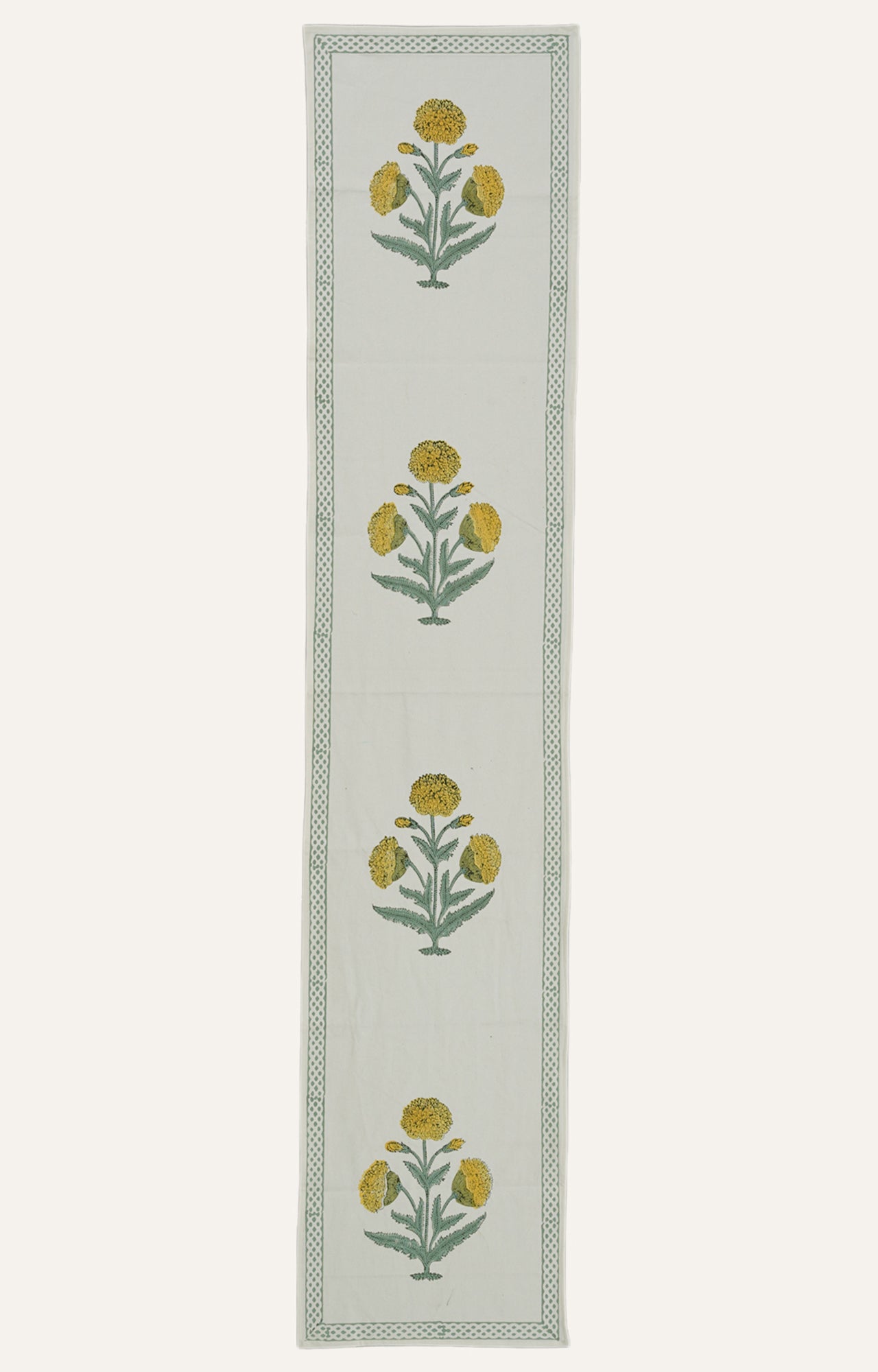 The Blooming Trail: Hand block Printed Table Runner