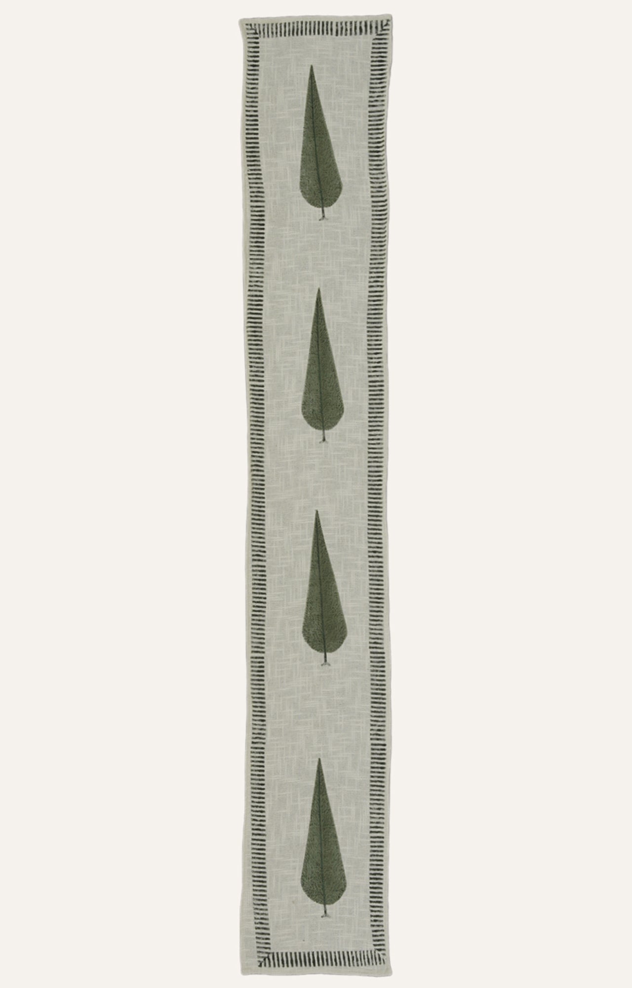 Verdant Bliss: Green Motif Dining Table Runner