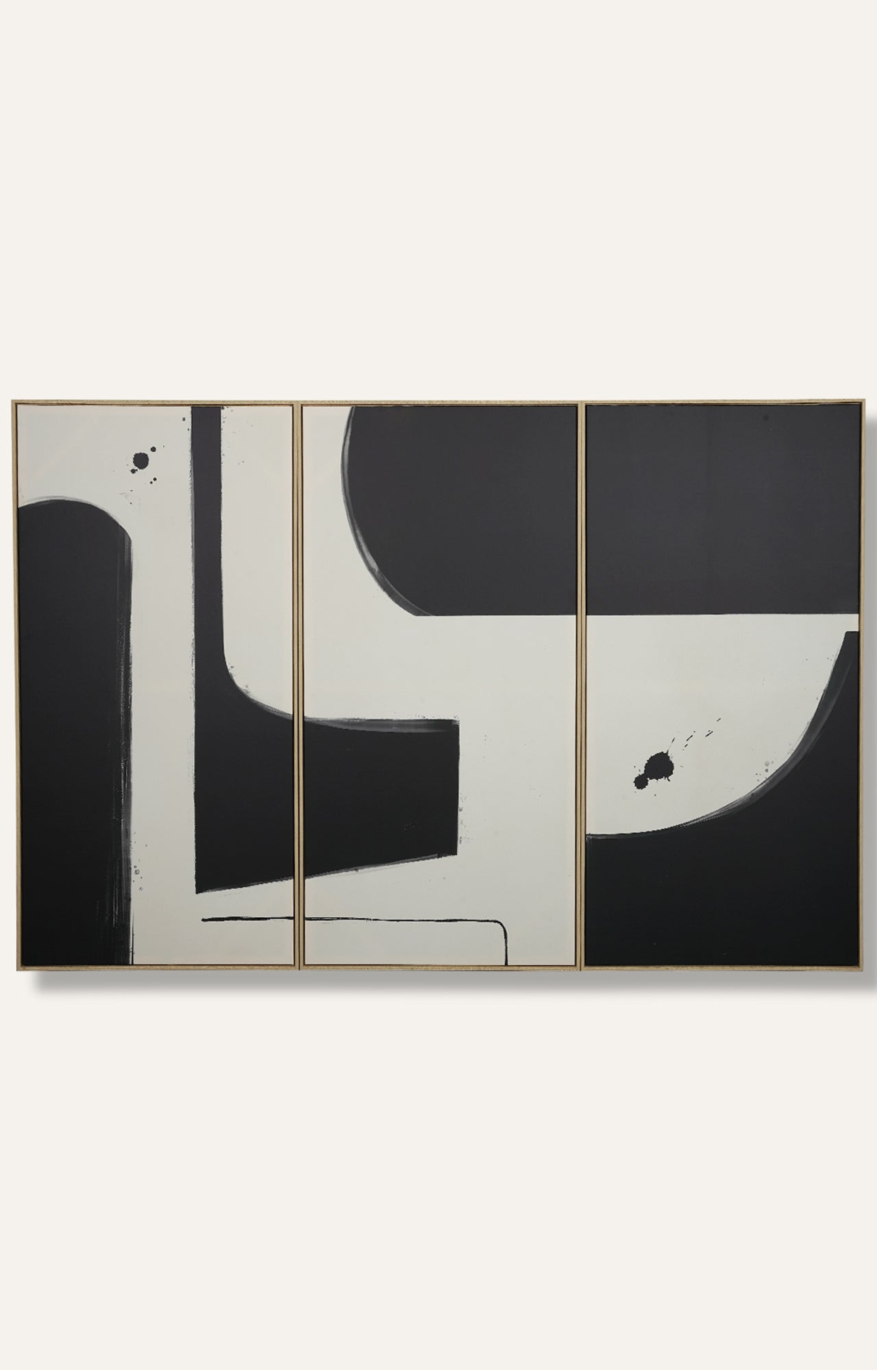 Set of 3 Black Monochrome Canvas Print Wall Art