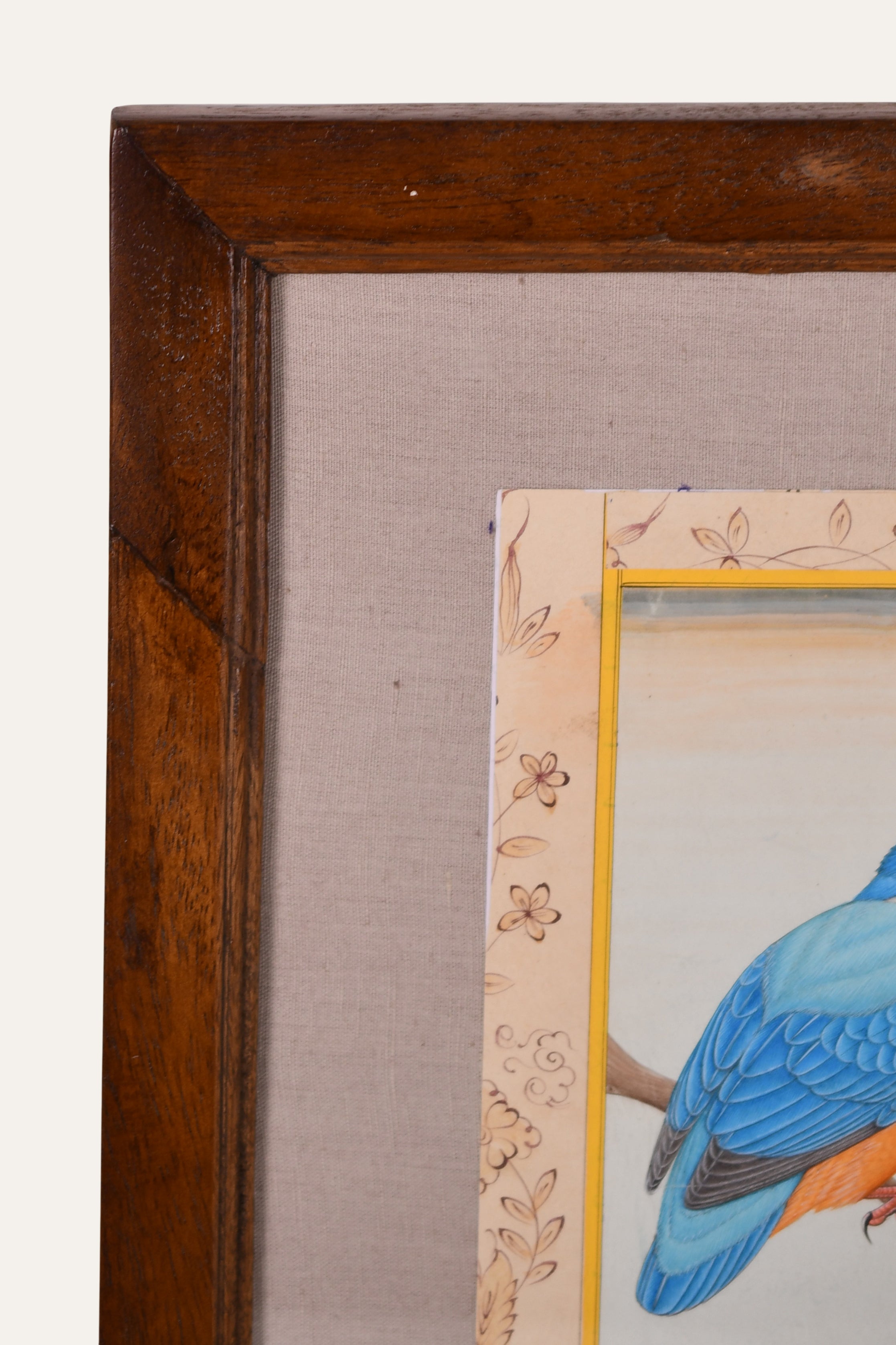 Framed artwork of a blue bird 