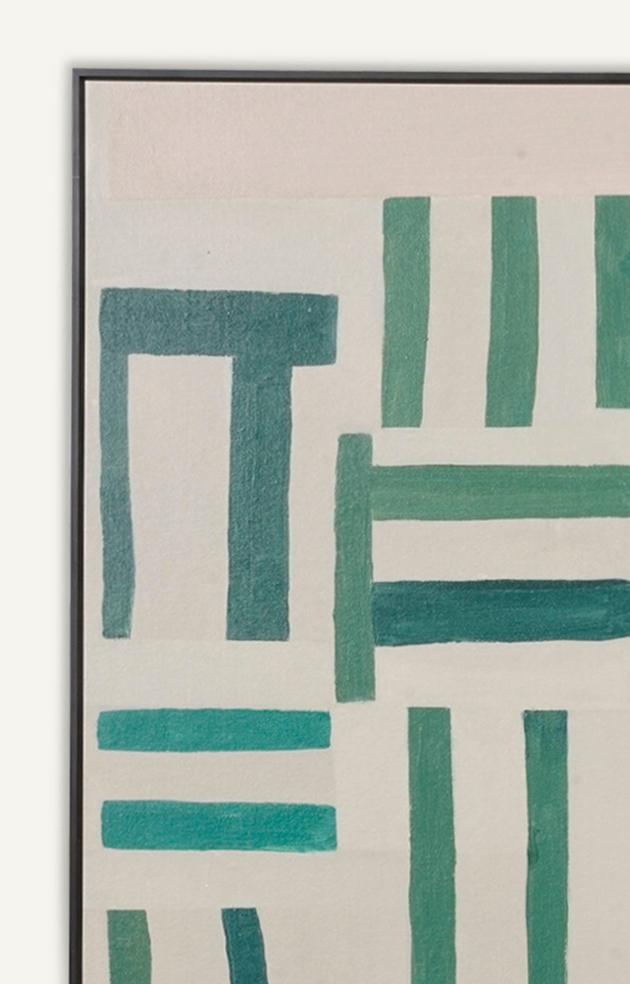 Teal Geometric Abstract Painting