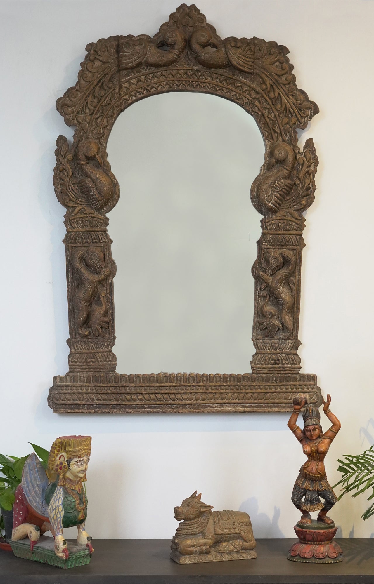 Handcrafted Victorian Carved Wood Mirror