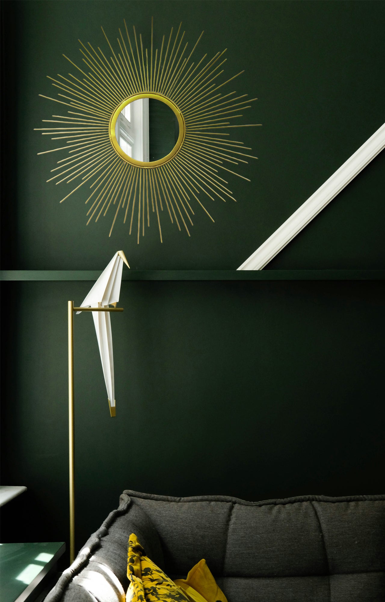 Sunburst Metal Mirror with Champagne Finish