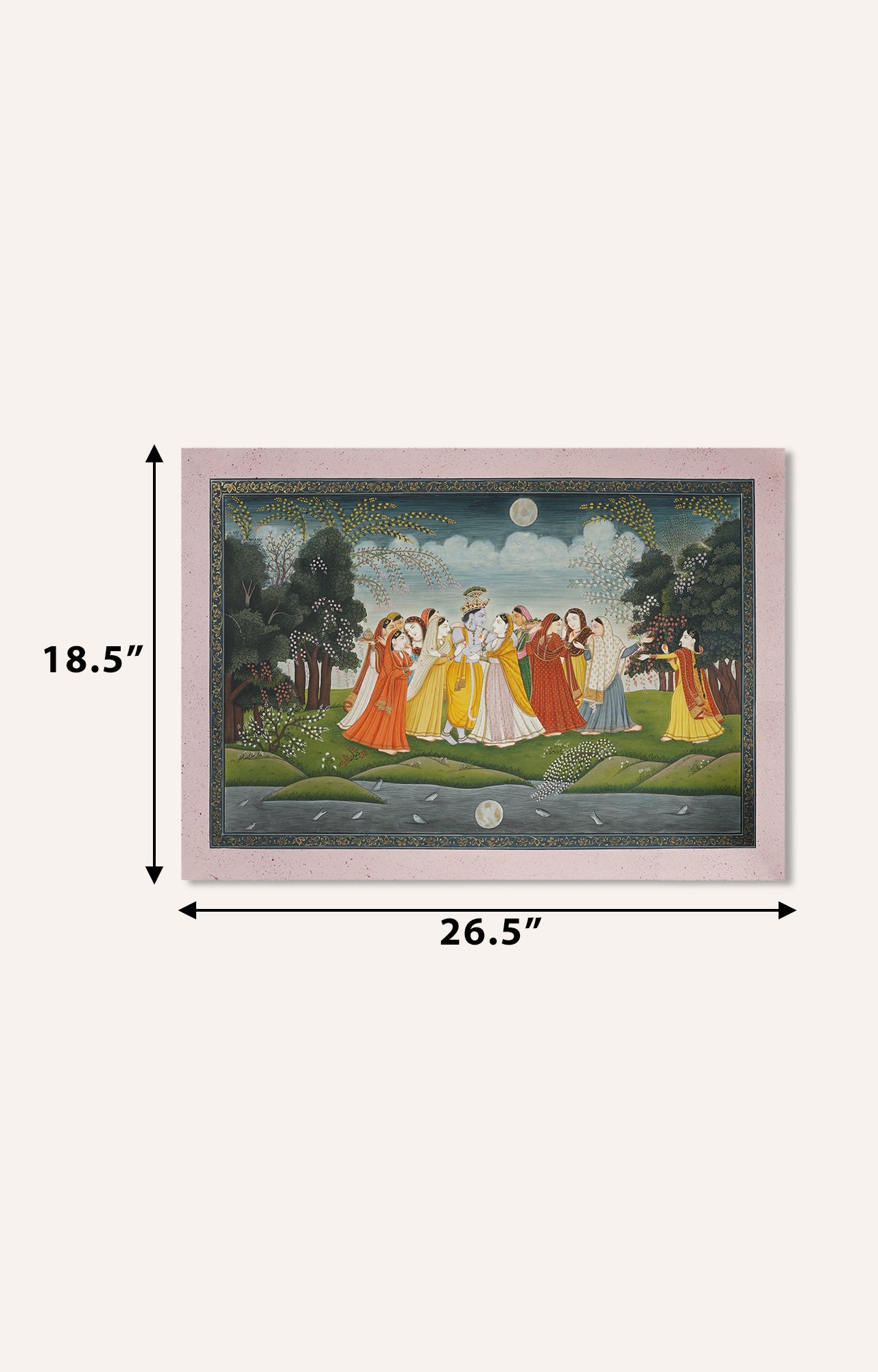 Krishna and Radha with Gopi's Painting 