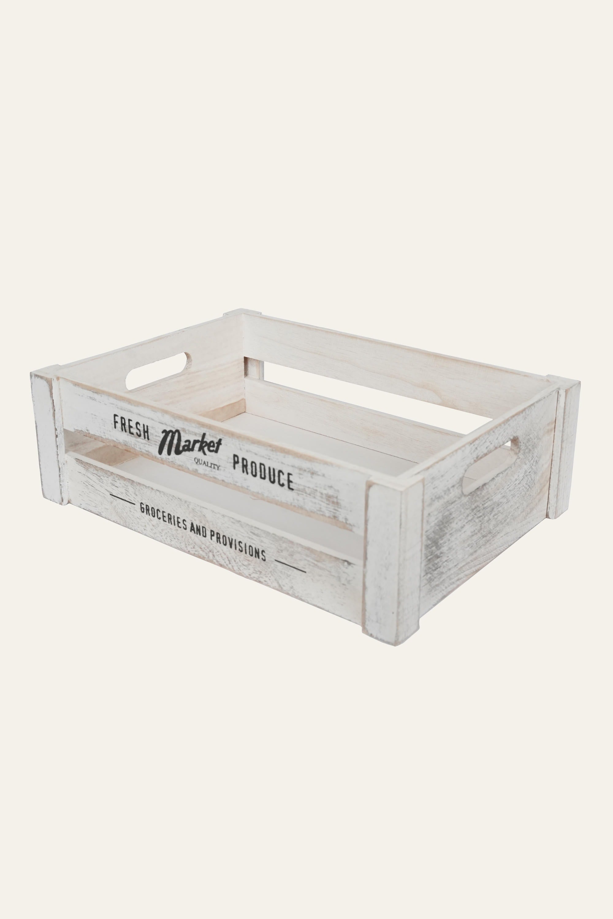 Rustic Wood Storage Basket - Large