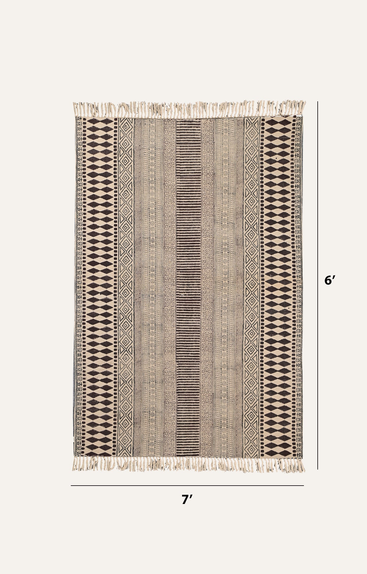Textured Striped Cotton Rug