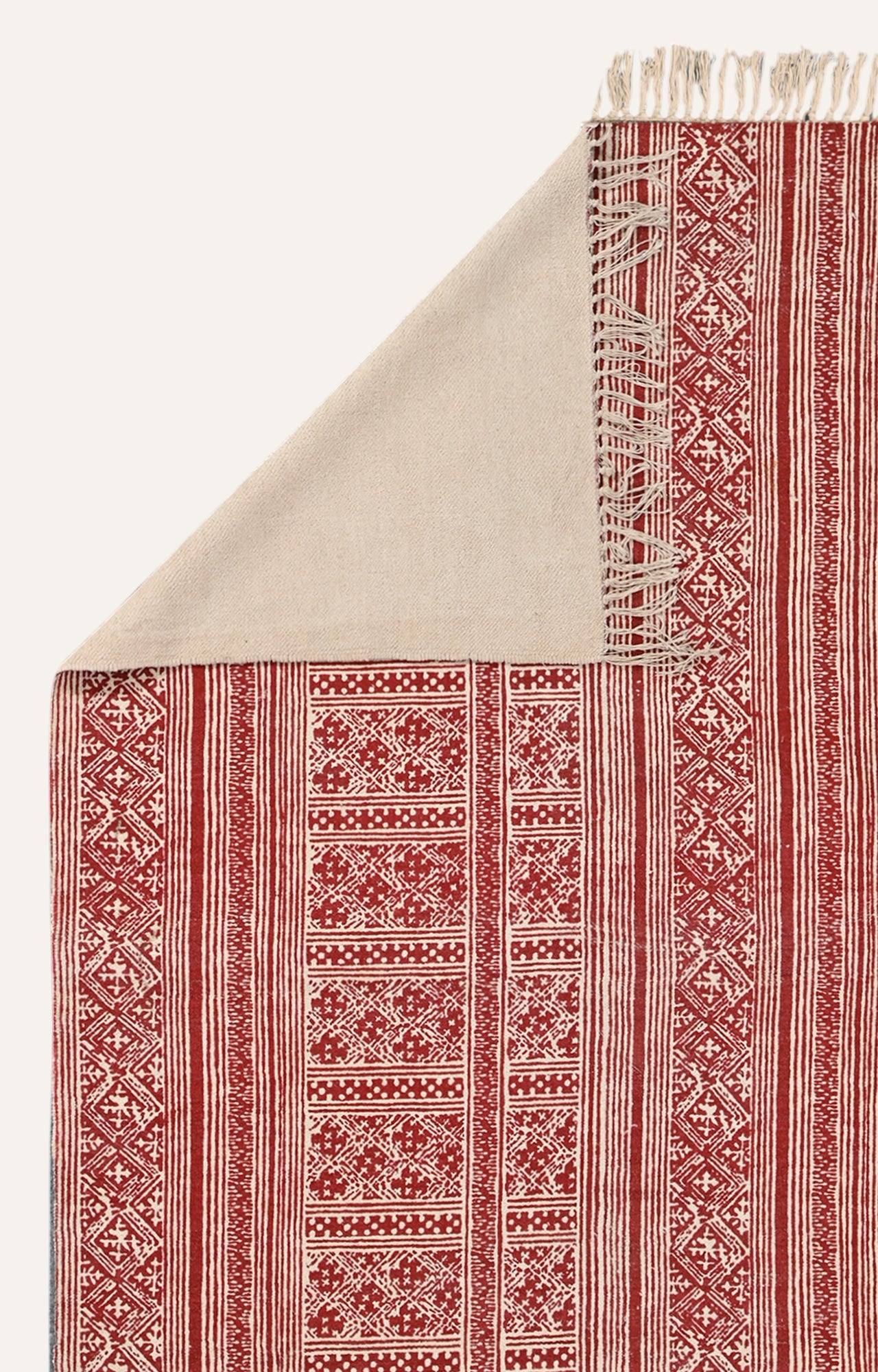 Stripe Cotton Rug in Red