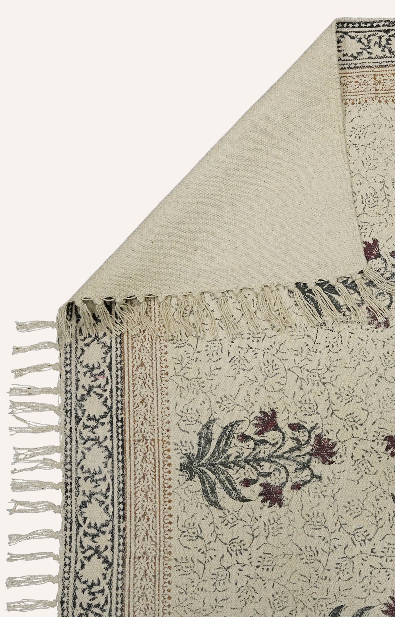 Block Printed Dhurrie Rug