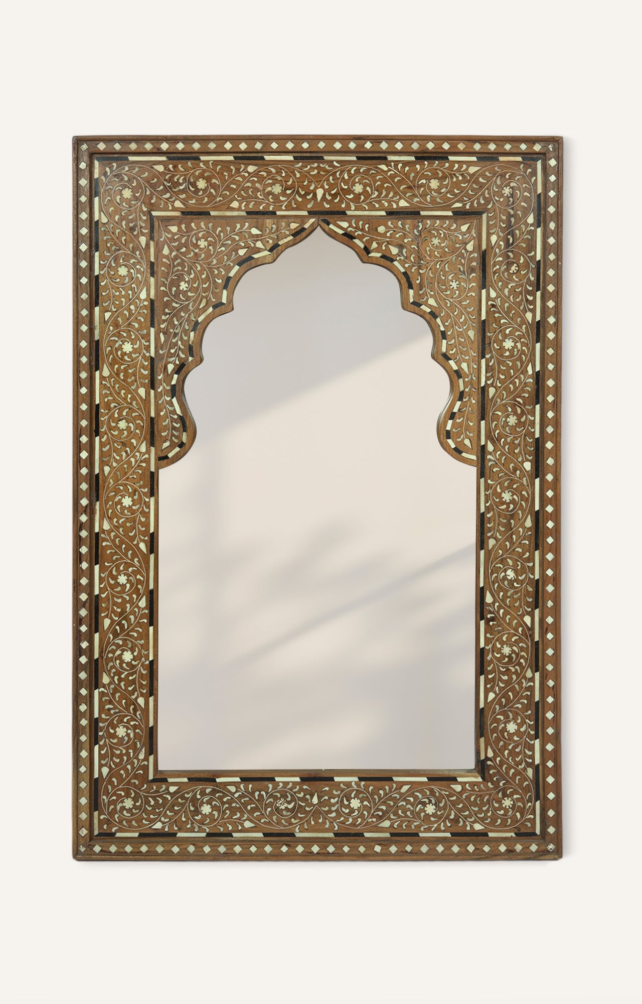 Handcrafted Jharokha Bone Inlay Mirror