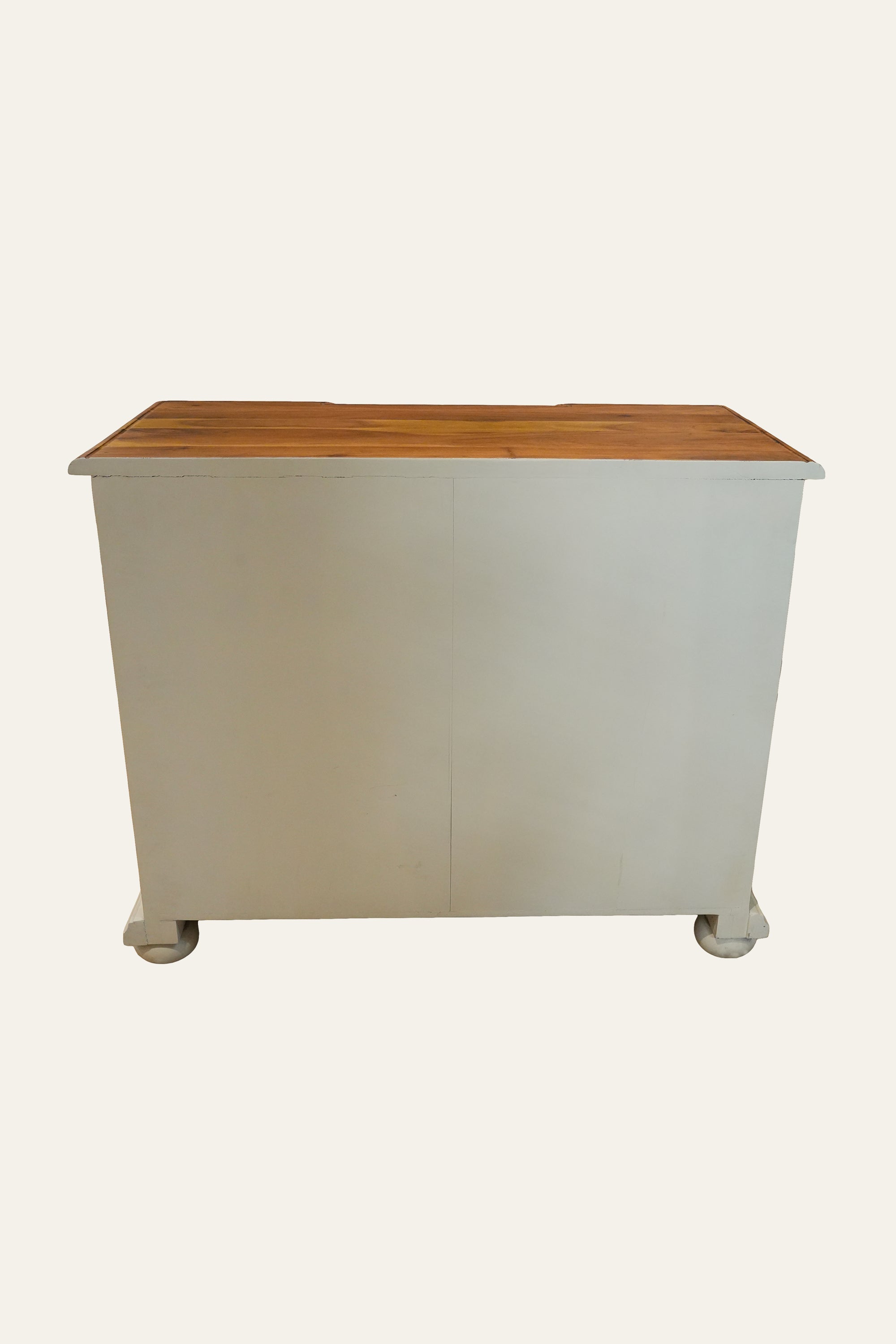 Dual Toned Storage Chest of Drawers with Brown Top