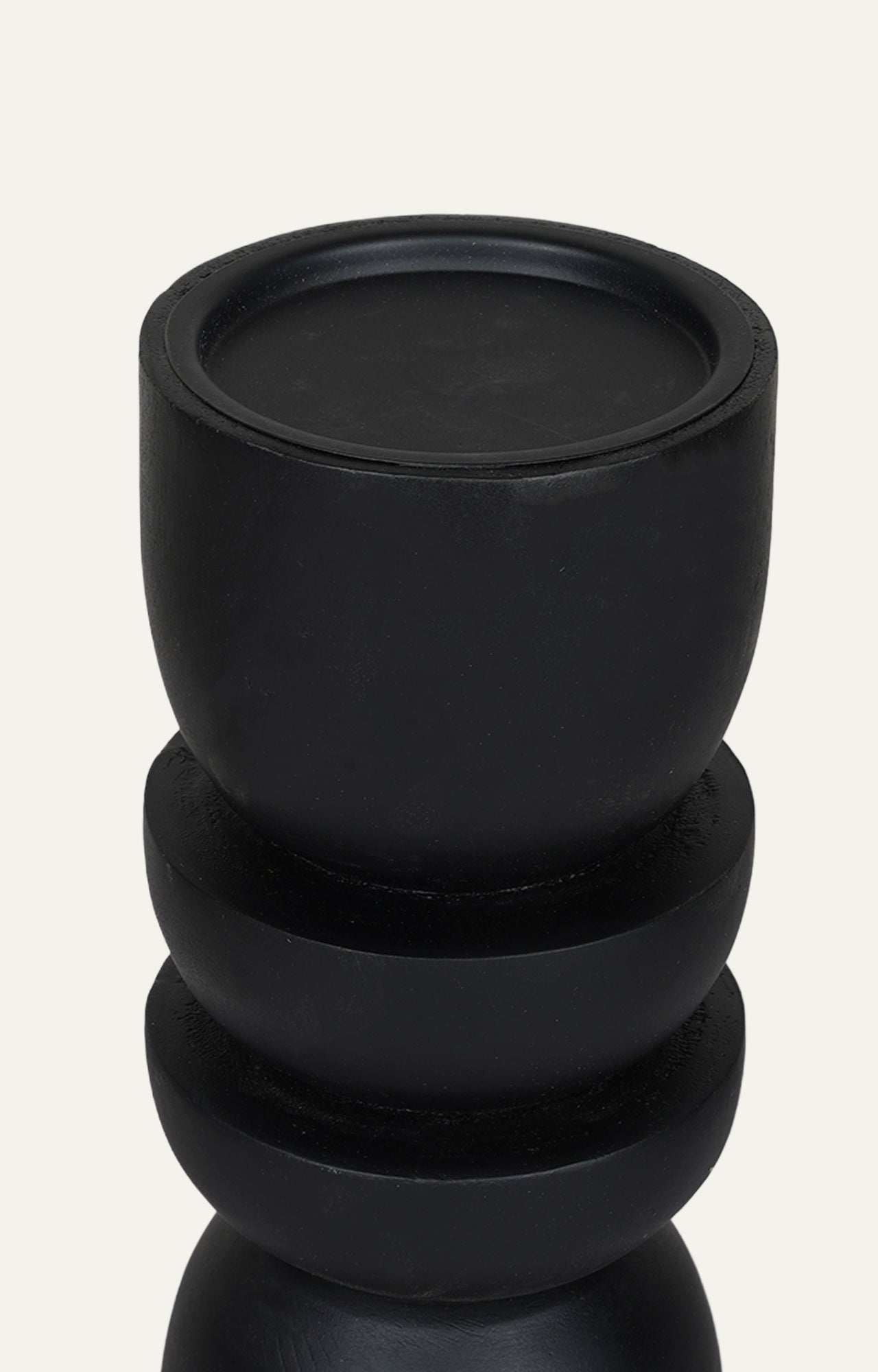 Sleek Black wooden Candle Holder