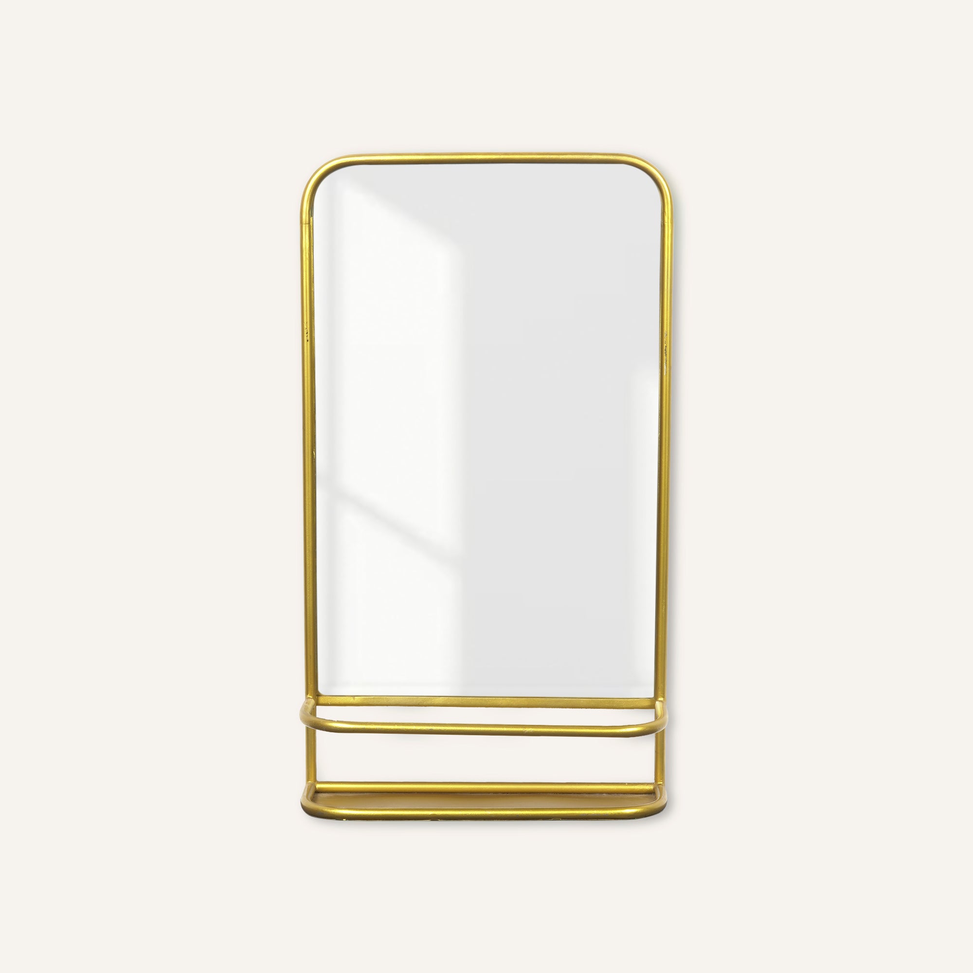 Gold finish metal framed mirror