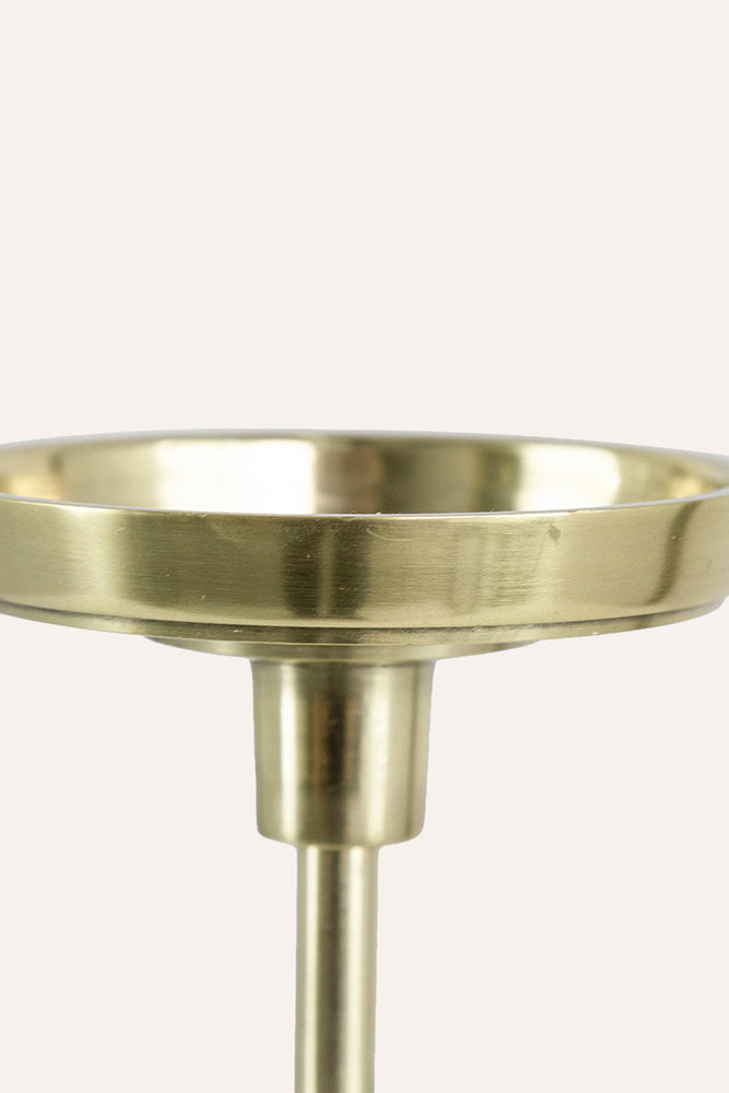 Metal Candle Holder with a Marble Base - Medium