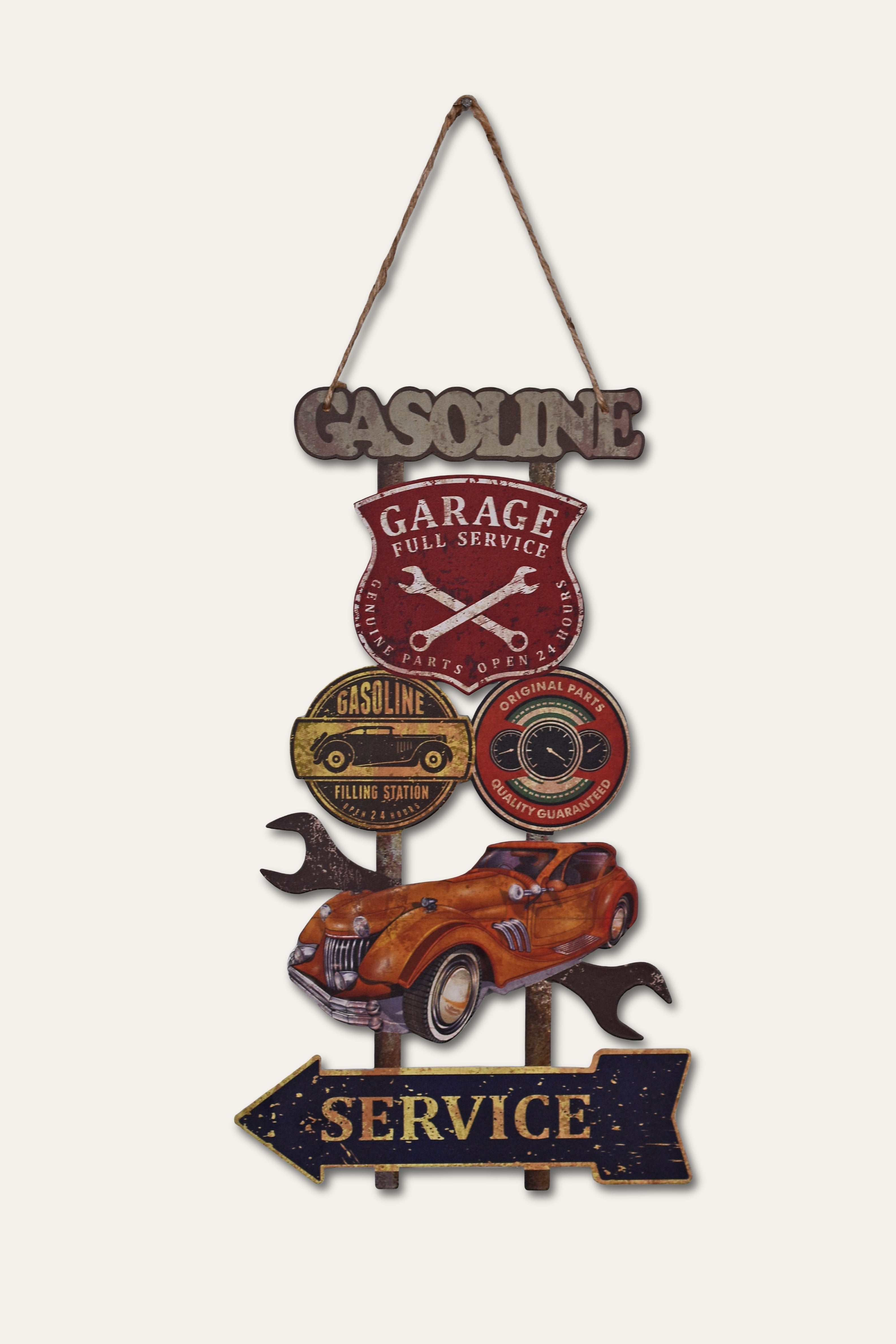 American Retro Garage Distressed Wall Décor