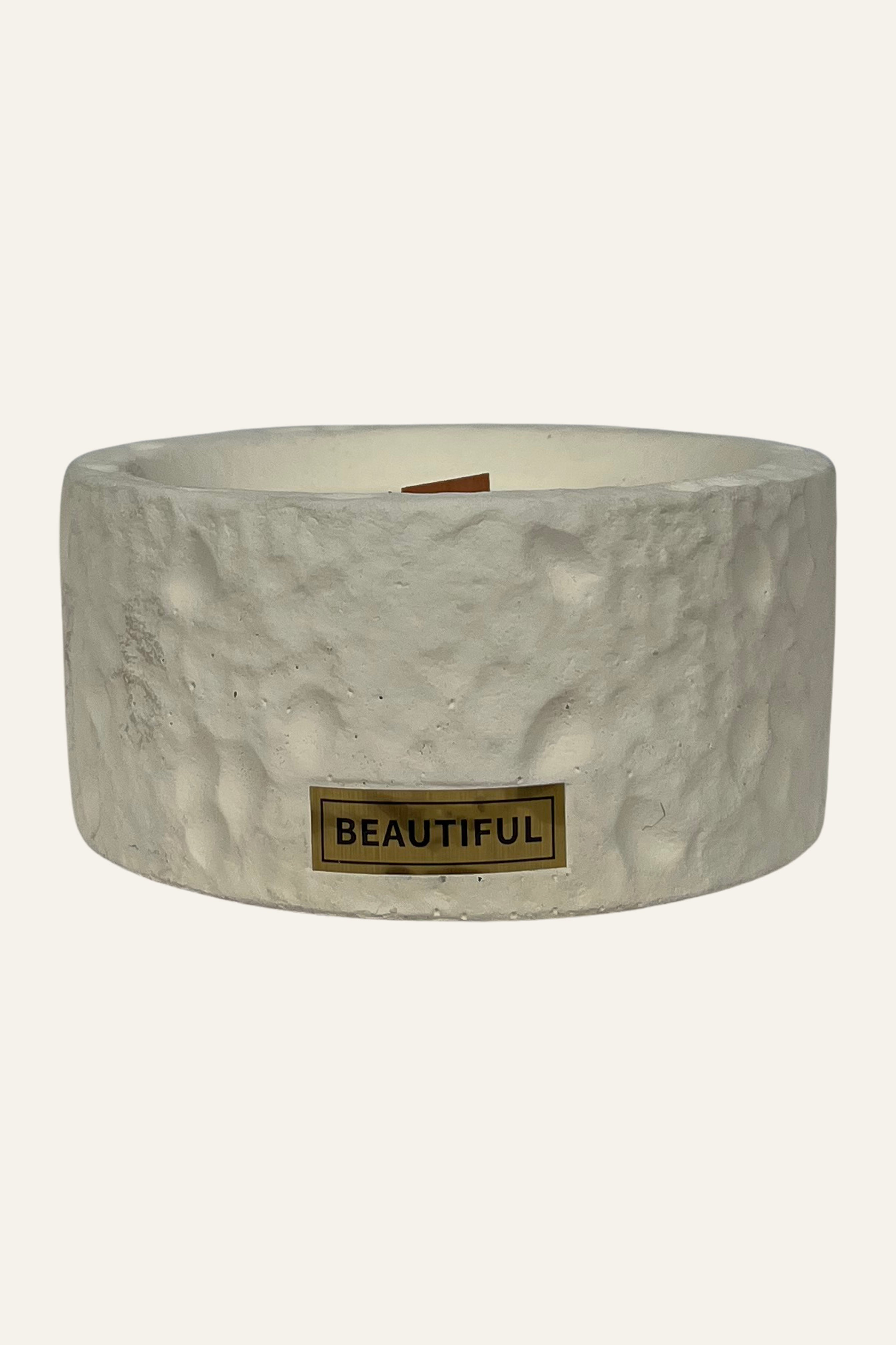 Soy wax Textured Scented Candle with Wood Wick