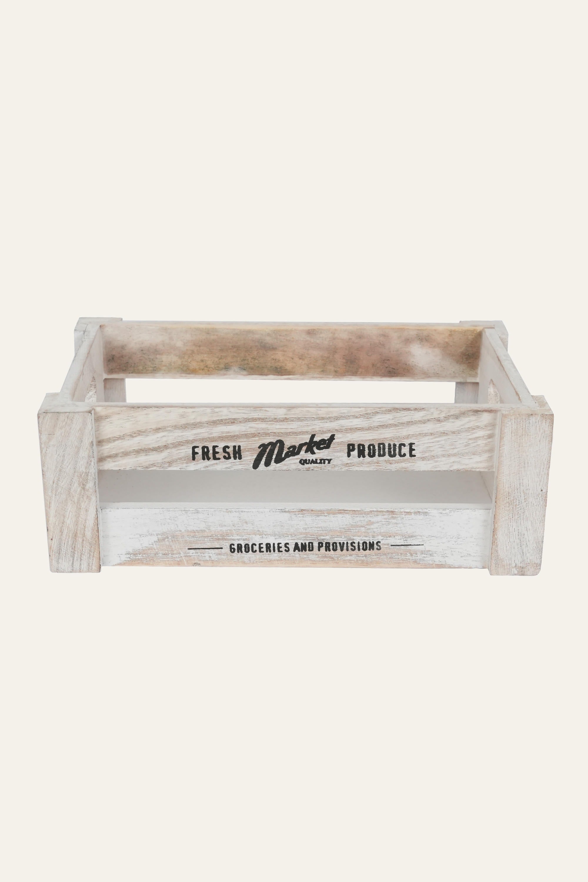 Antique Wooden Storage Basket - Small