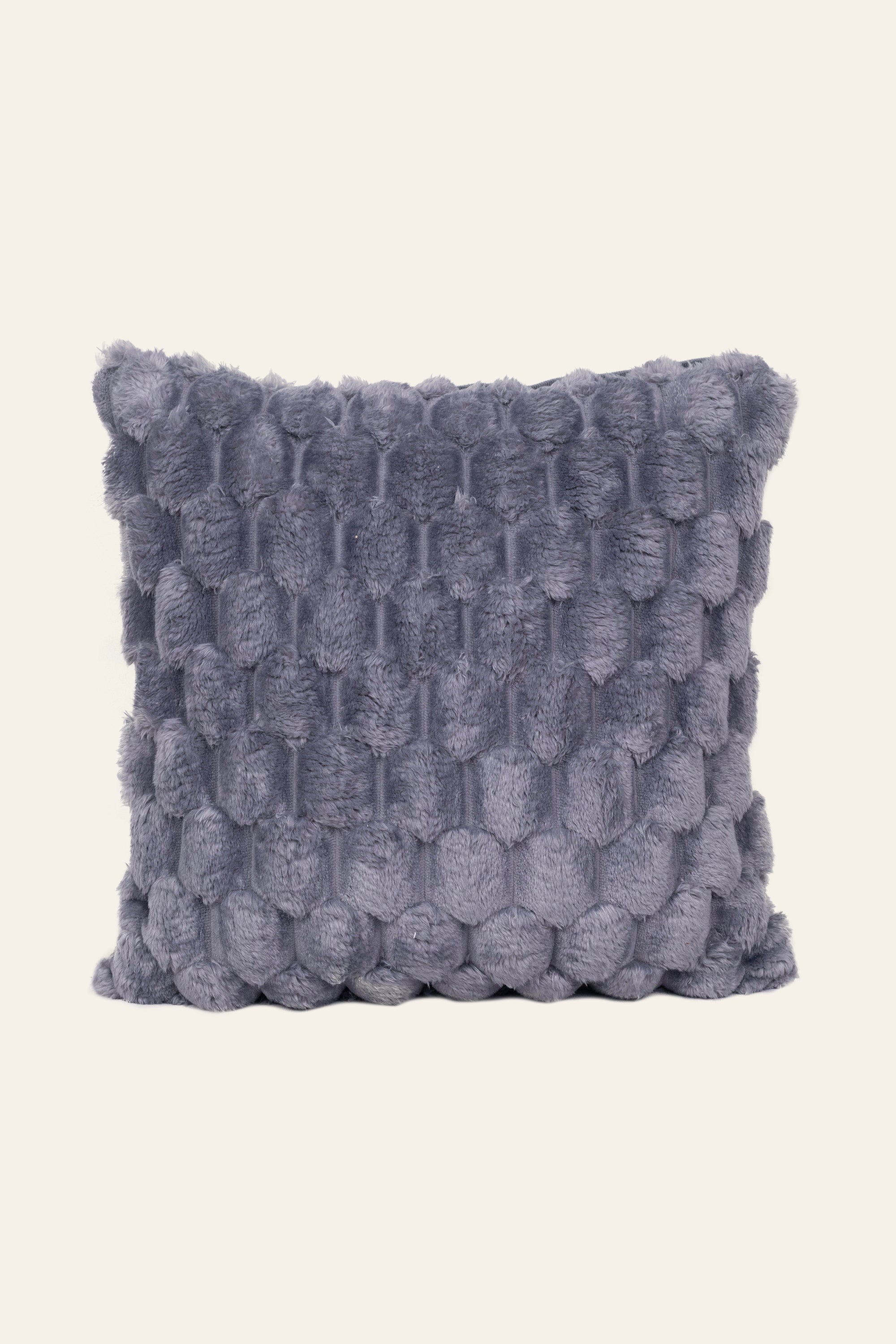 Plush Soft Pineapple Grid Turtle Pattern Cushion - Grey
