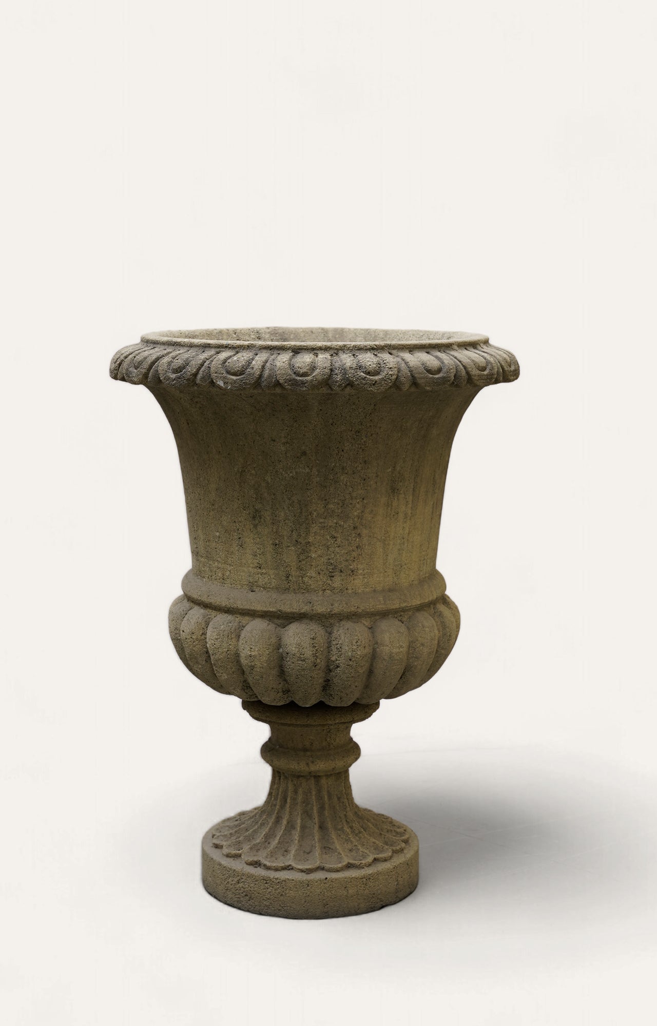 Reconstituted stone garden urns