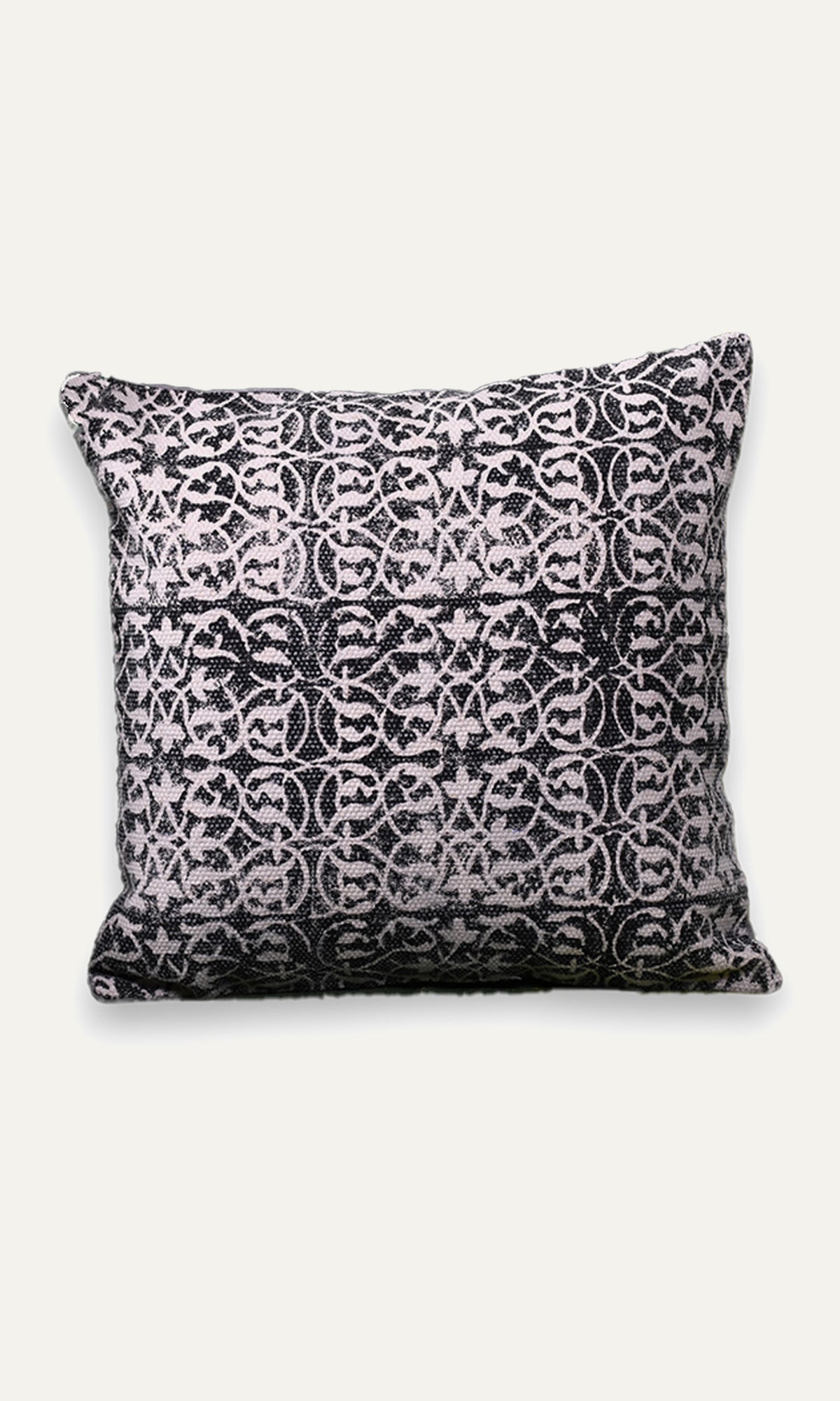 Black Distorted Pattern Cotton Cushion Cover