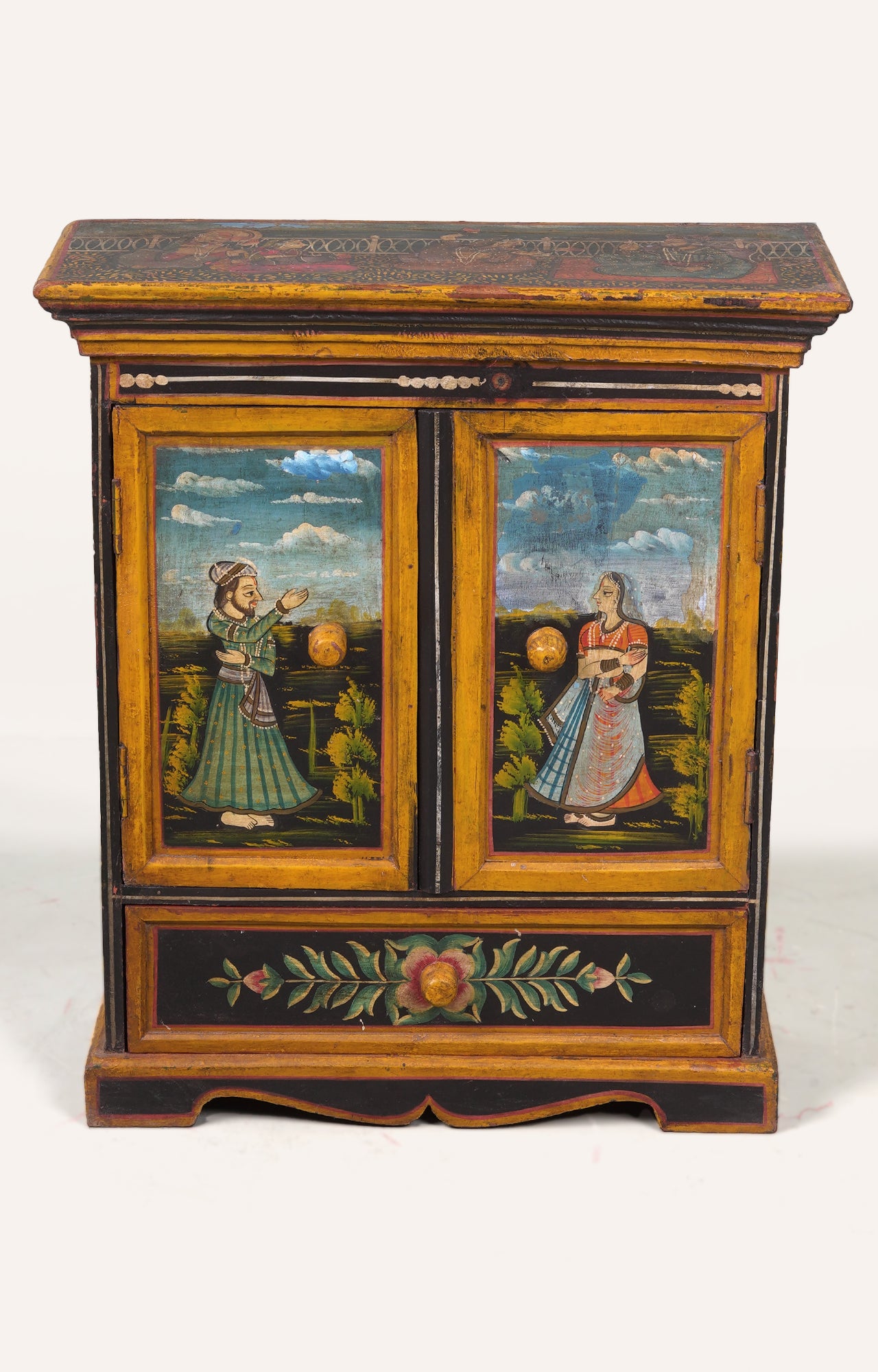 Hand-Painted Wooden Cabinet