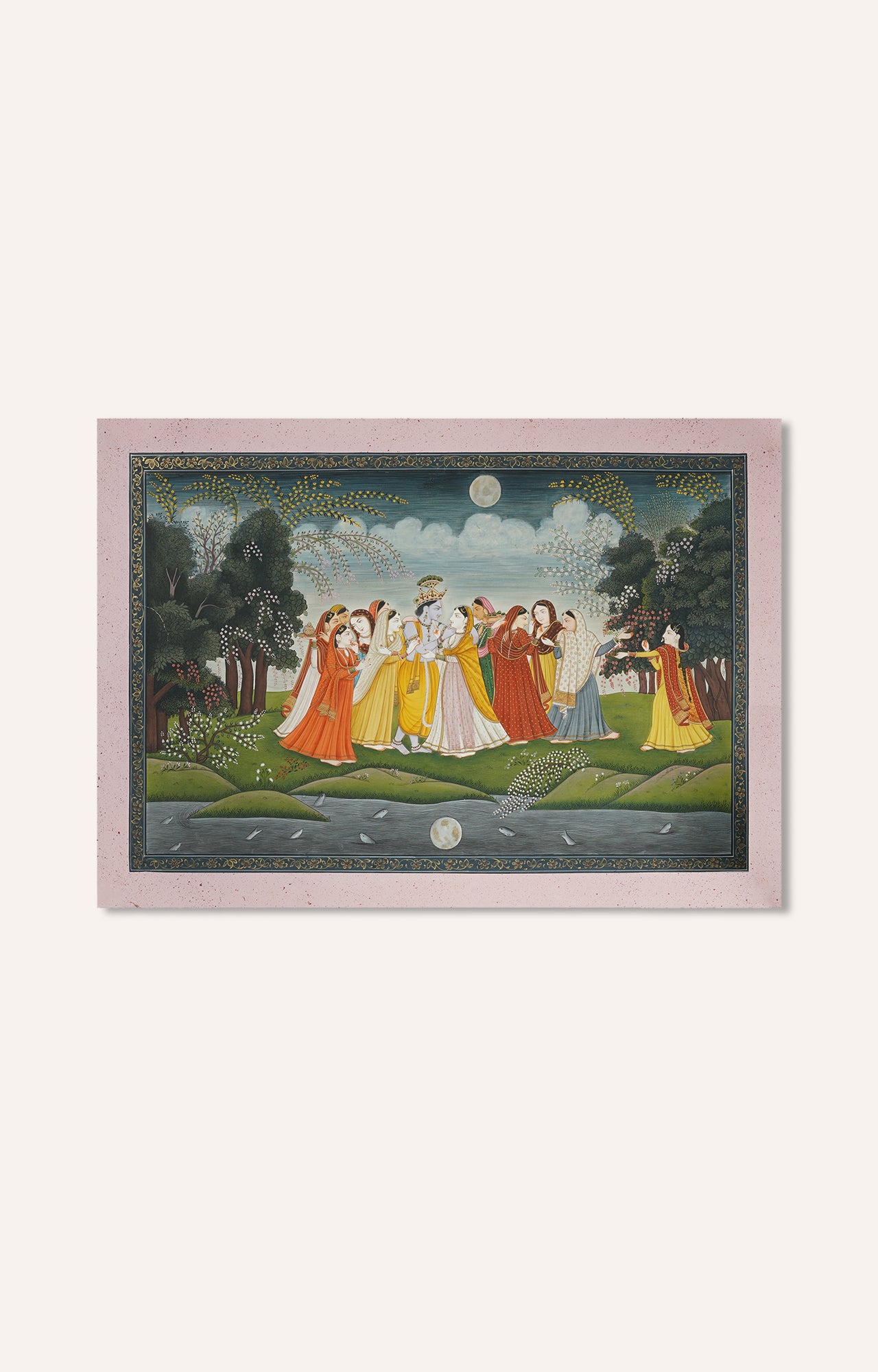 Divine Harmony: Krishna and Radha with Gopis