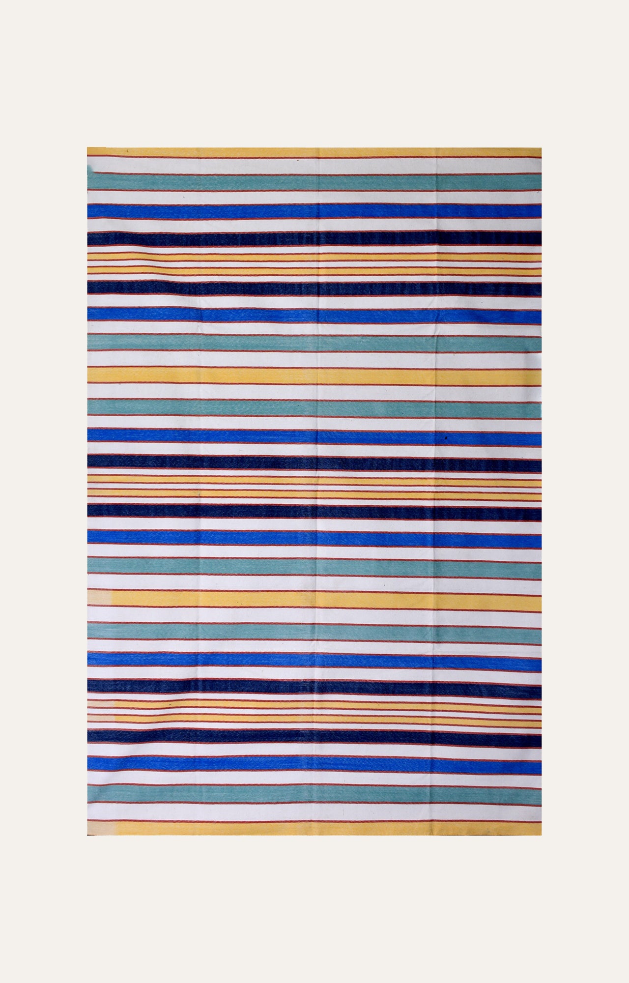 6.6 x 9.6 Ft Handwoven Flatweave Striped Pattern Cotton Rug