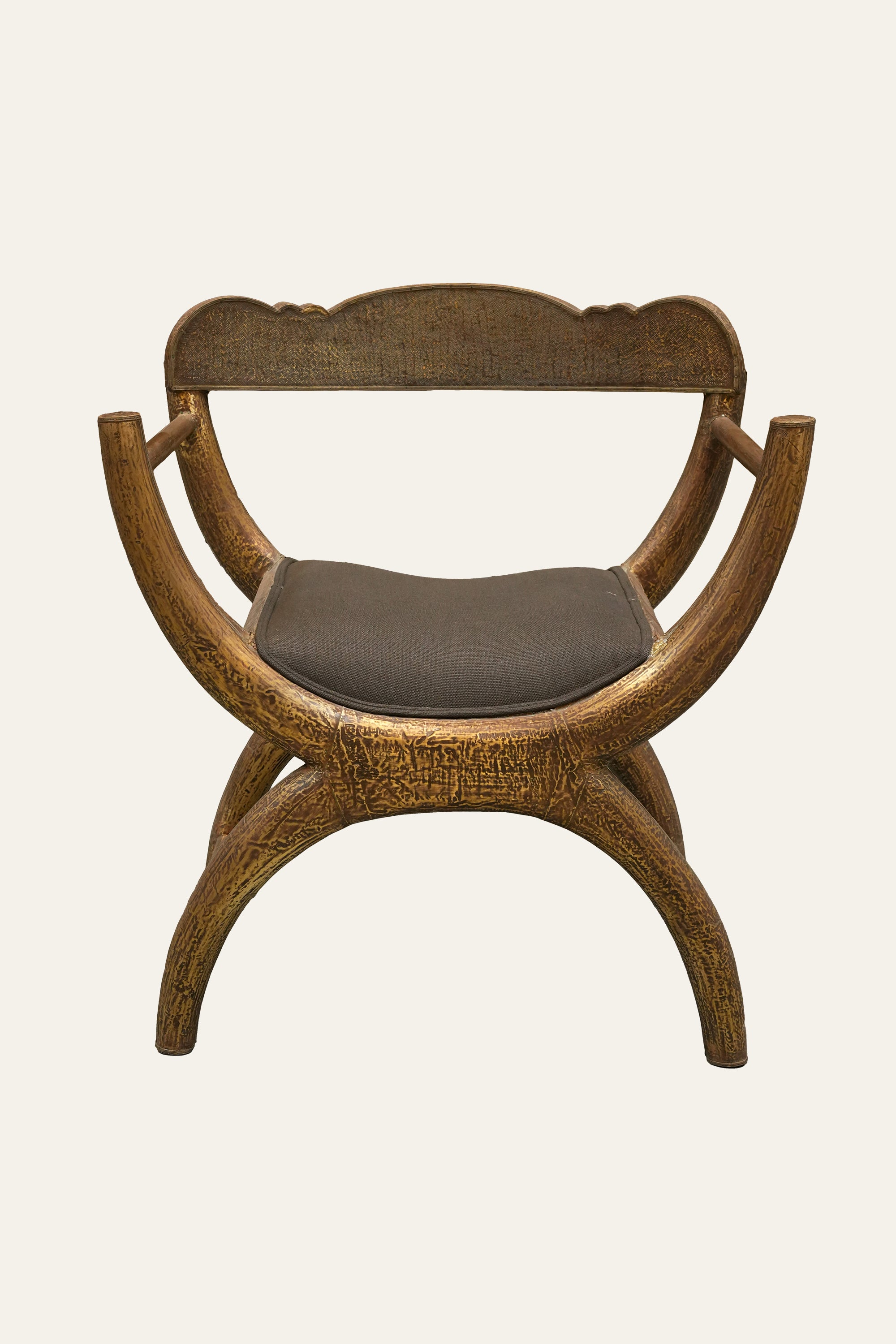 Curved Wooden Accent Armchair