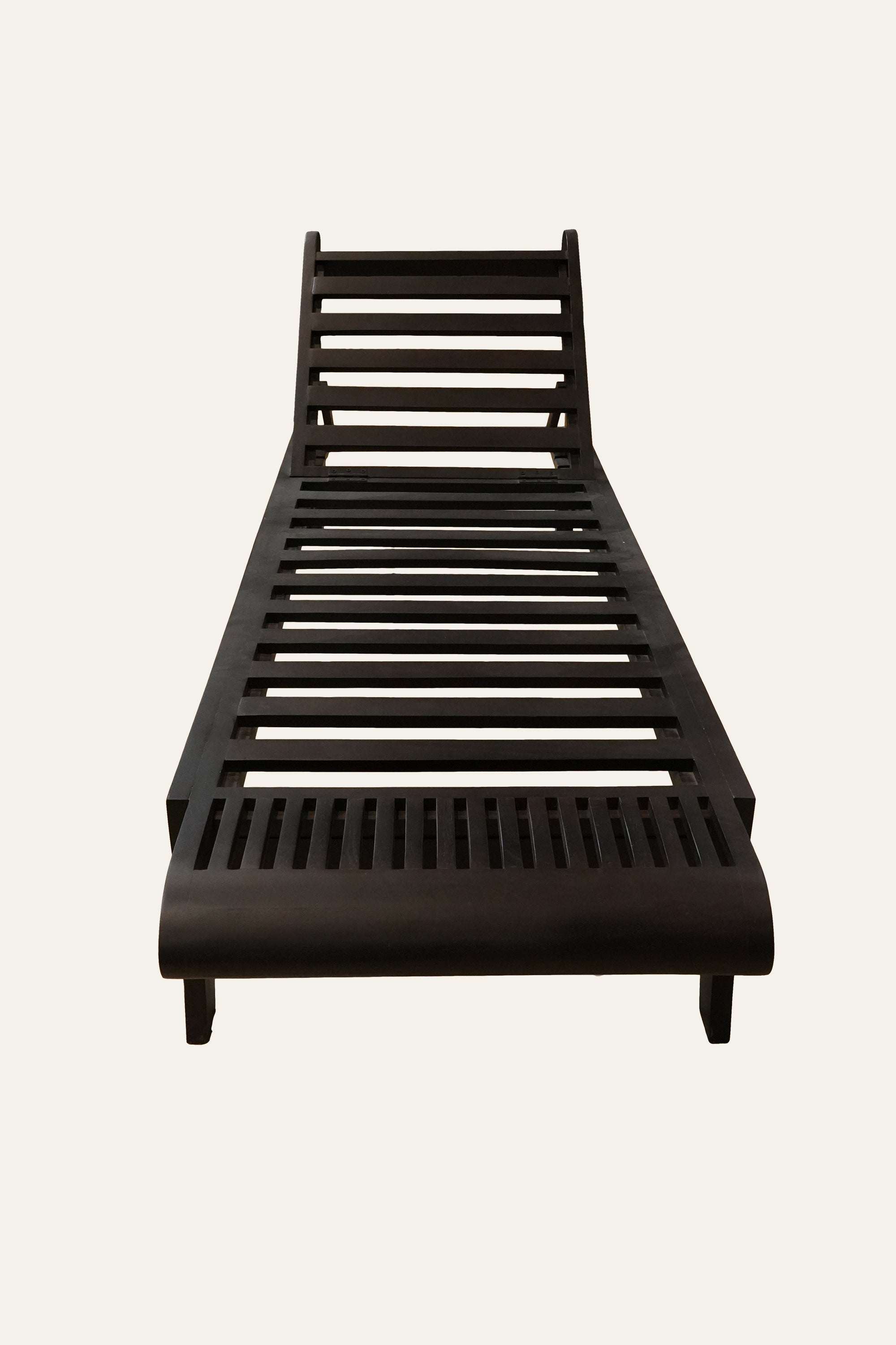 Slatted Wood Outdoor Chaise Lounge Chair
