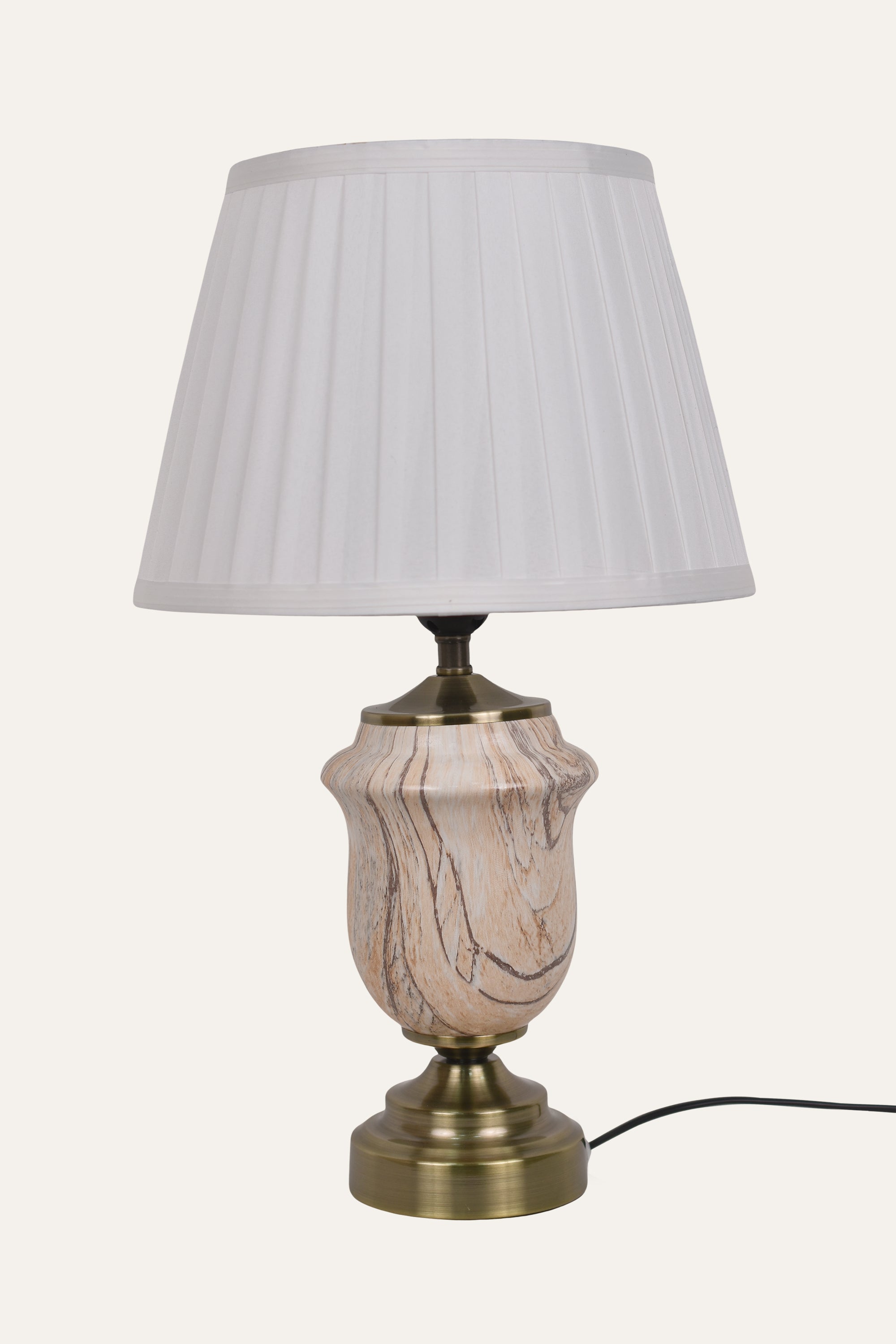 Vintage Style Ceramic Table Lamp with Pleated Shade