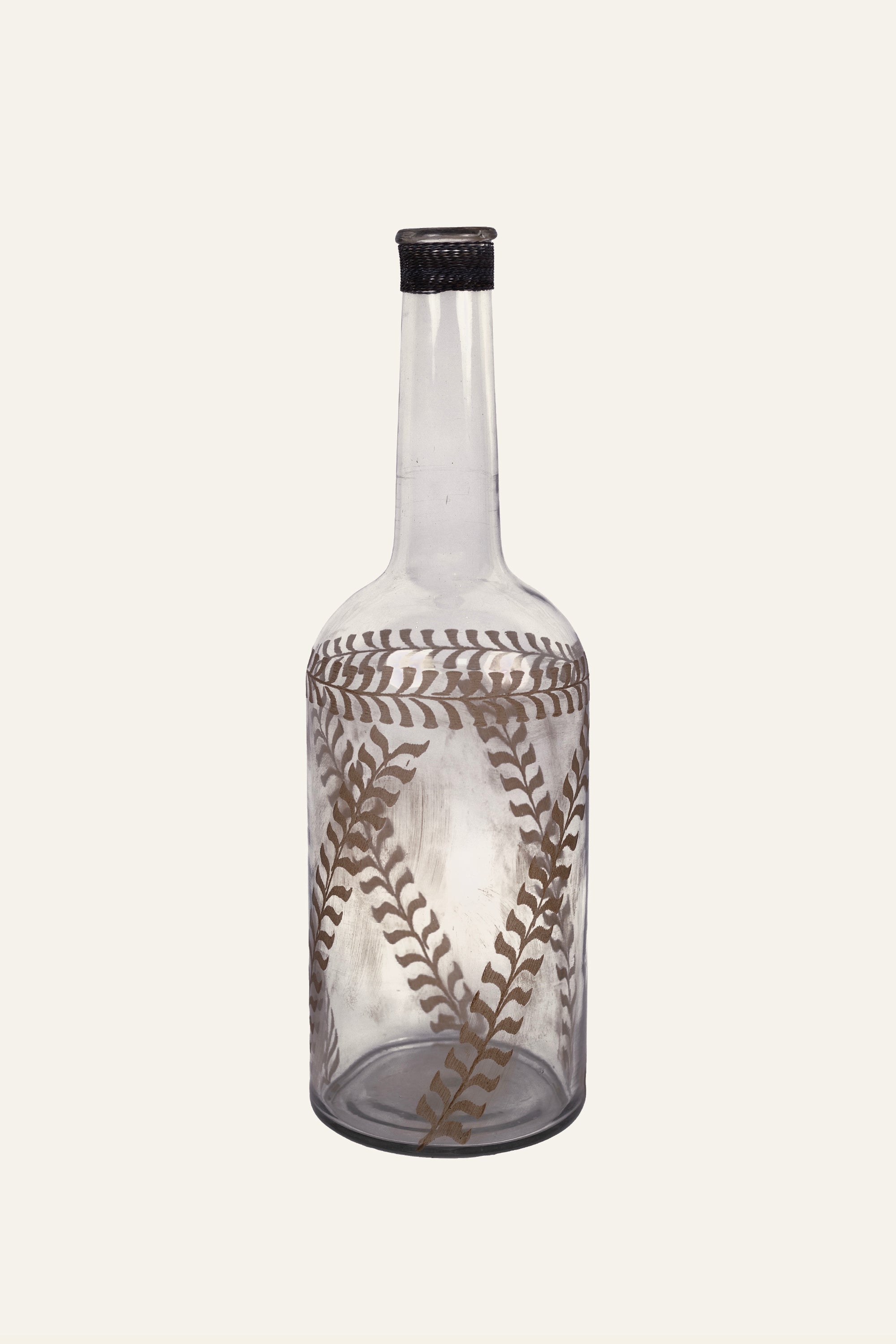 Small Botanical Leaf Glass Bottle