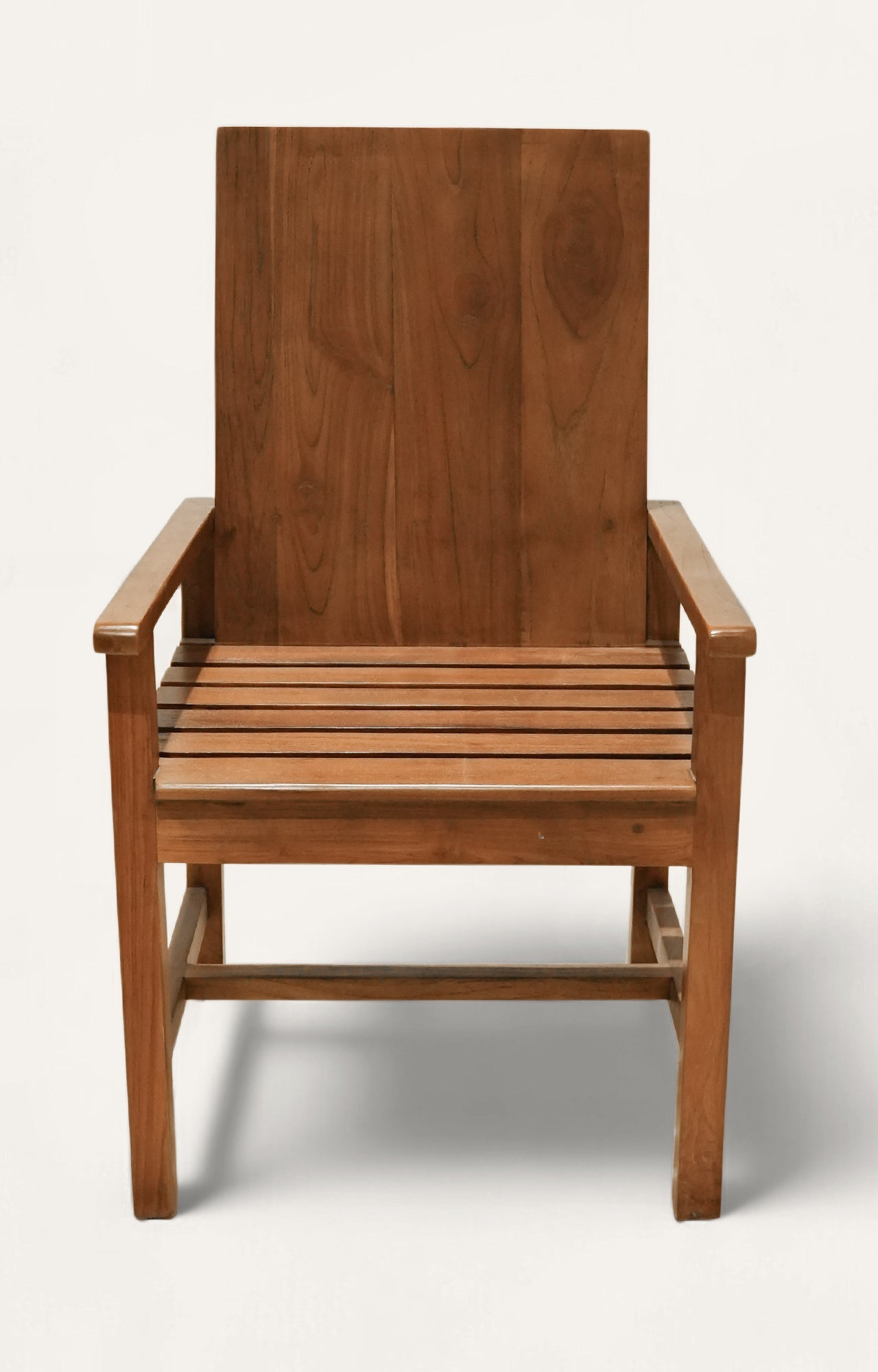 Classic Slat-Back Armchair in Black Finish