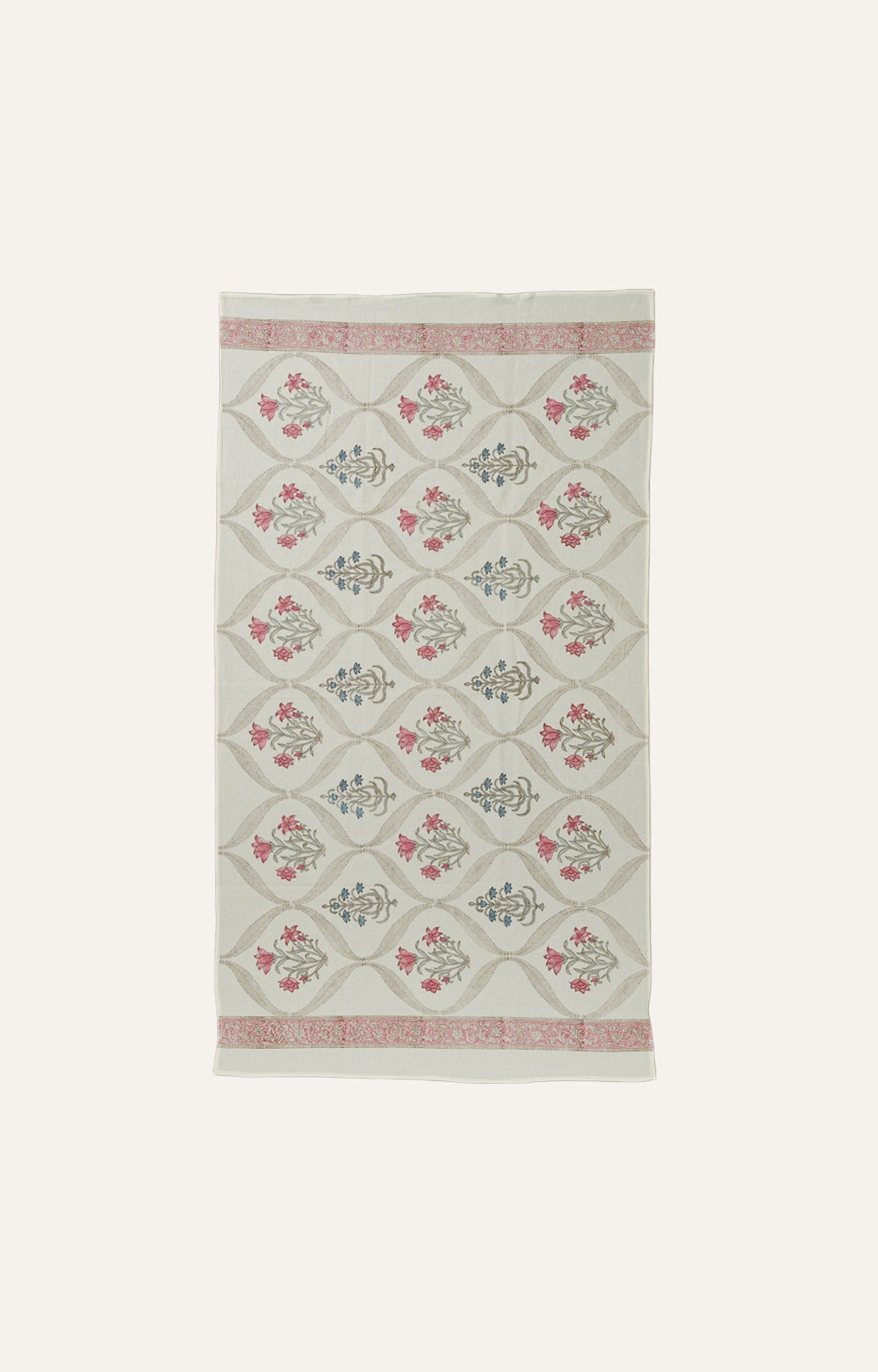 Jaipur Block Printed Floral Waffle Bath Towel