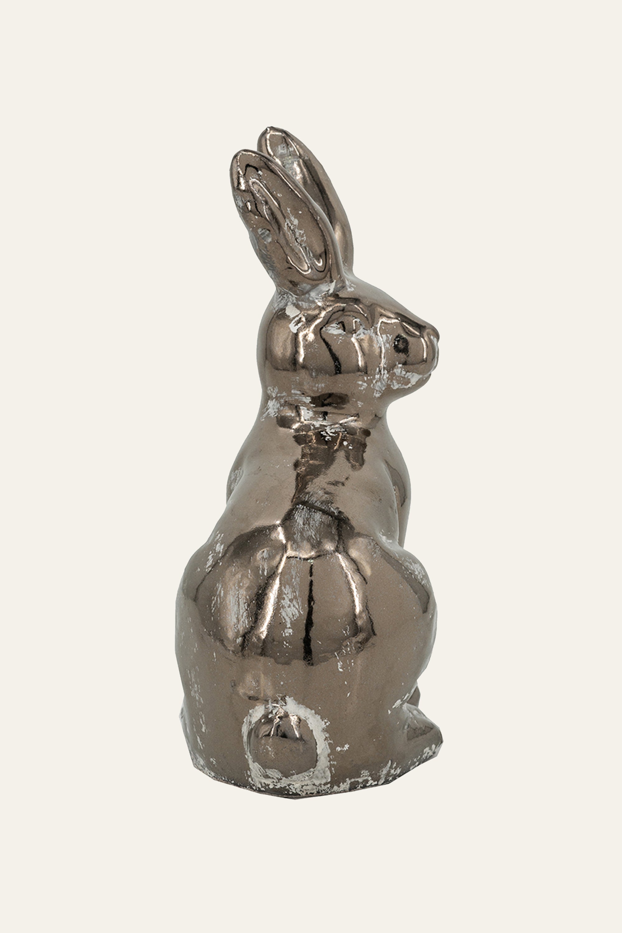 Rabbit Figurine in Distressed Finish for Modern Home Decor