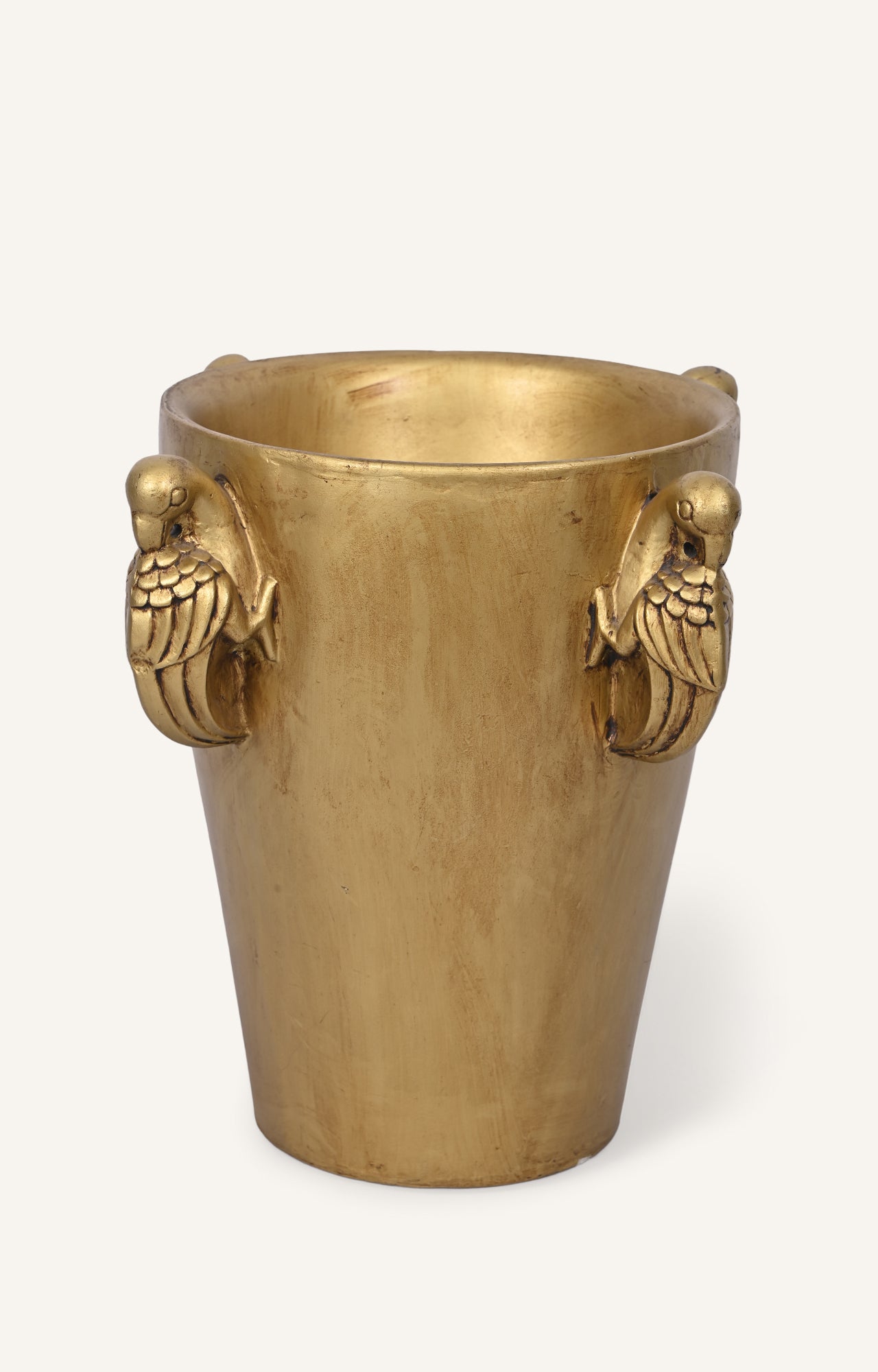 Golden Polished Bird Planter