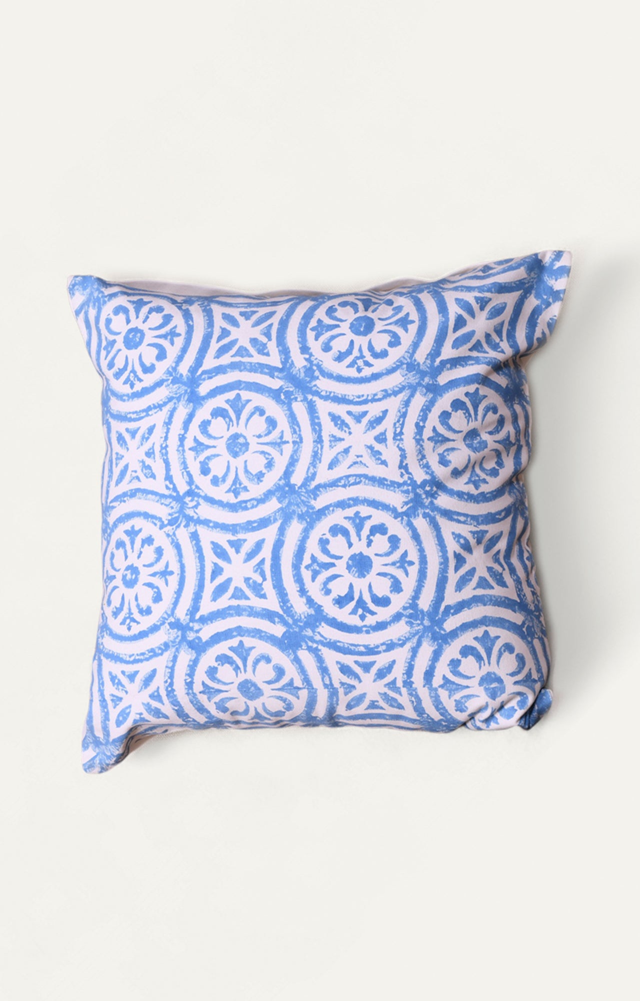 Blue Floral Cotton Cushion Cover