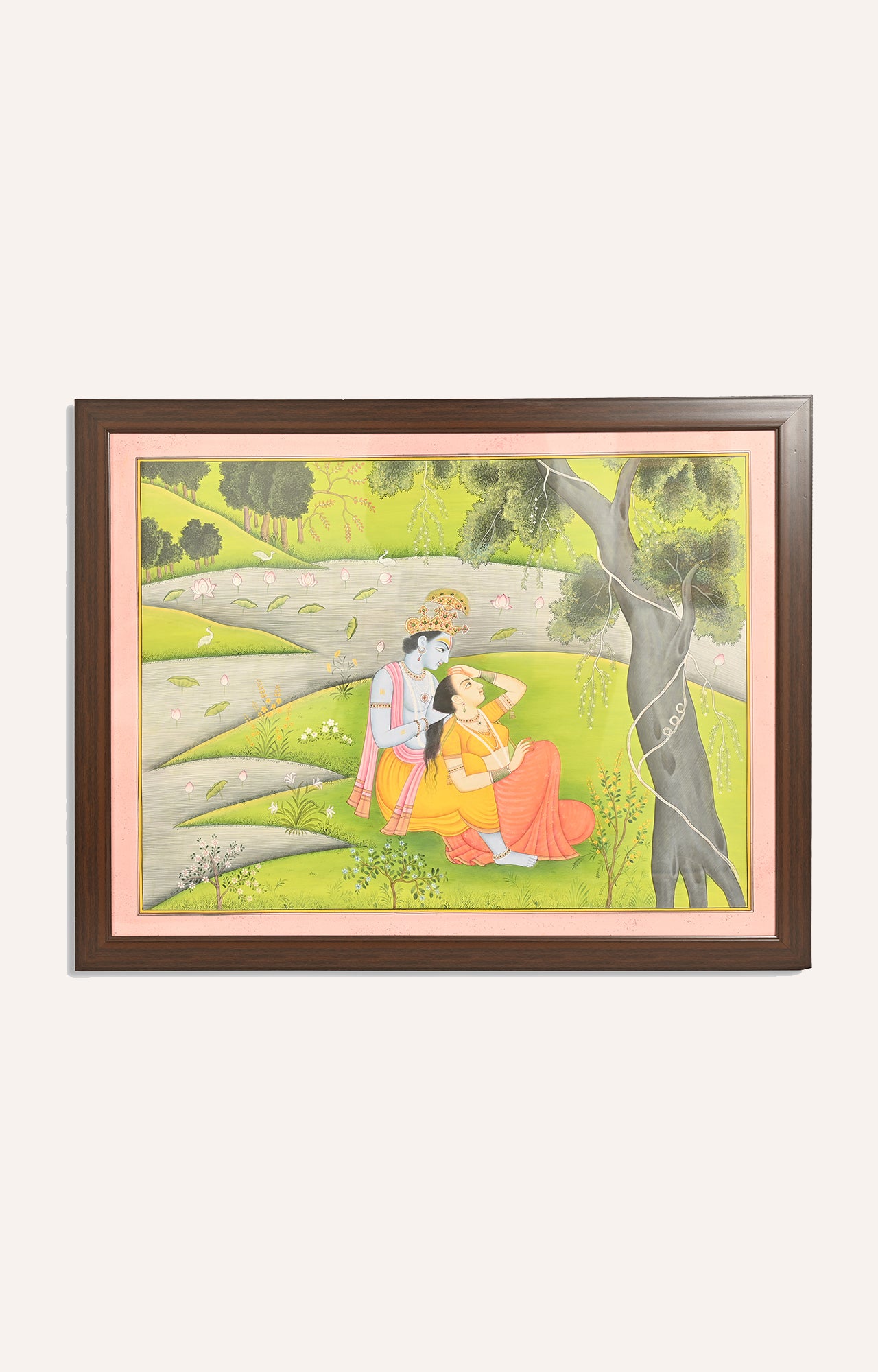 Lord Radhe - Krishna under a tree  Painting