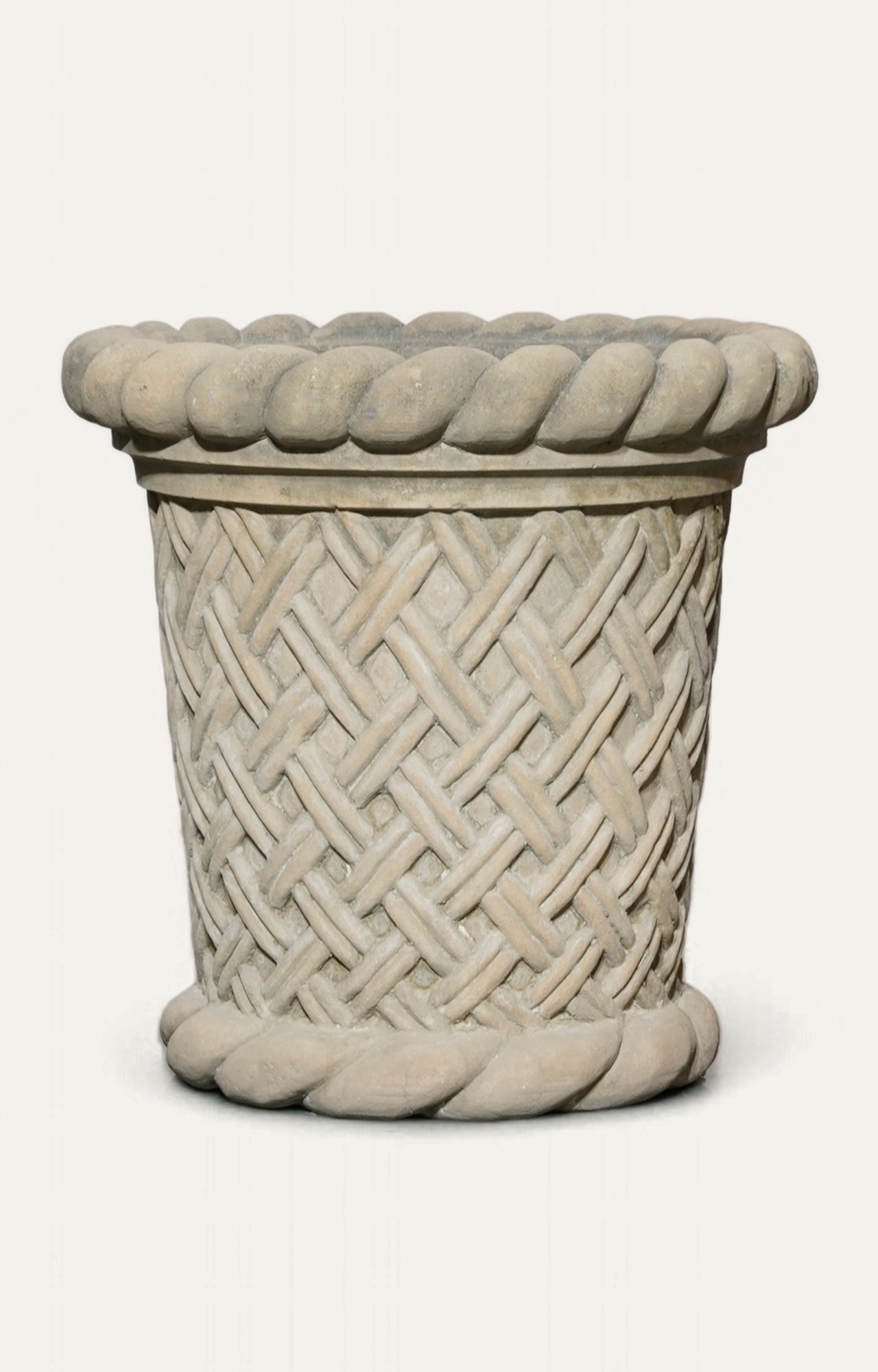 Concrete Outdoor Basket Weave Planter
