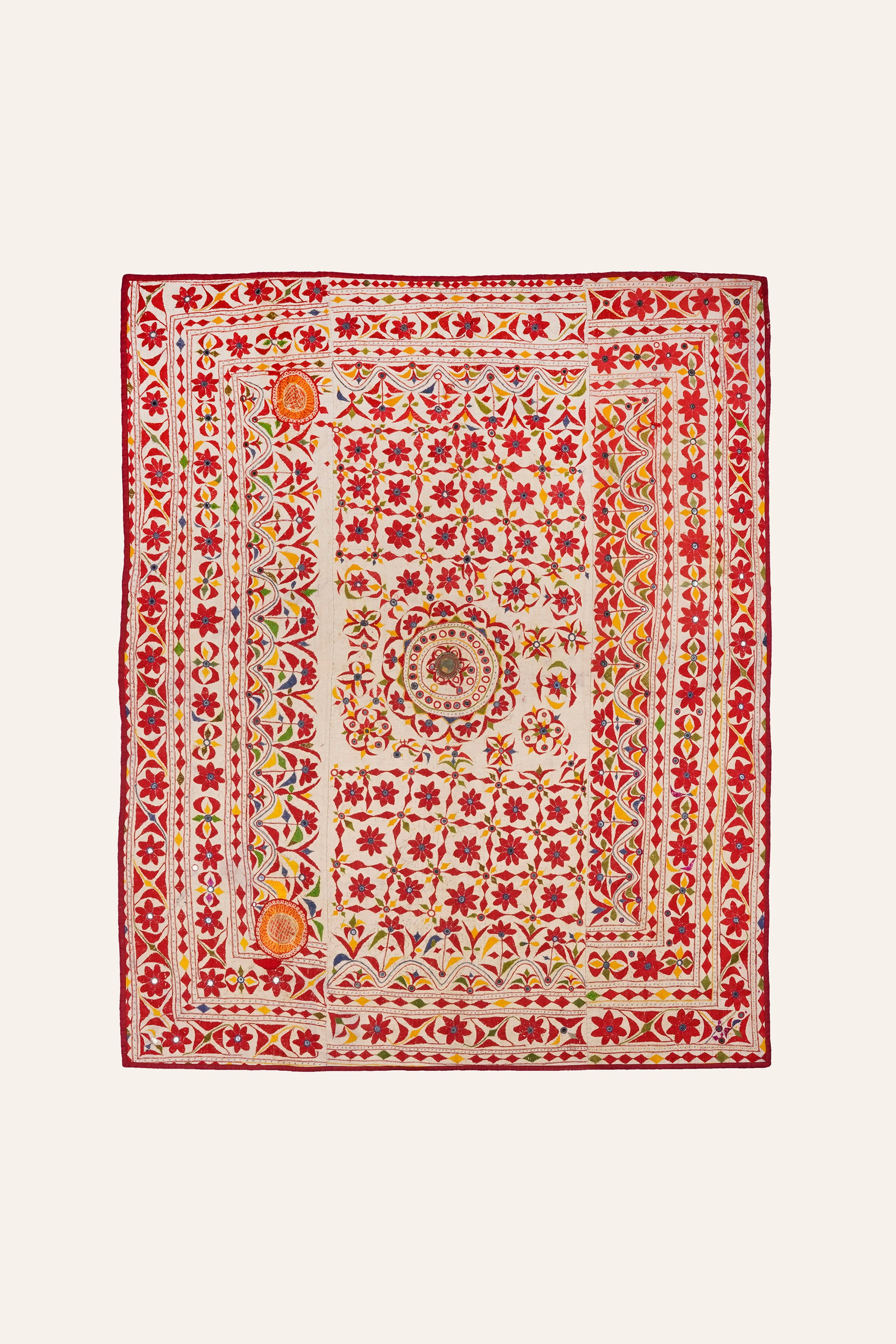 Vintage Tribal Kutch Wall Hanging | Colorful Embroidered Art