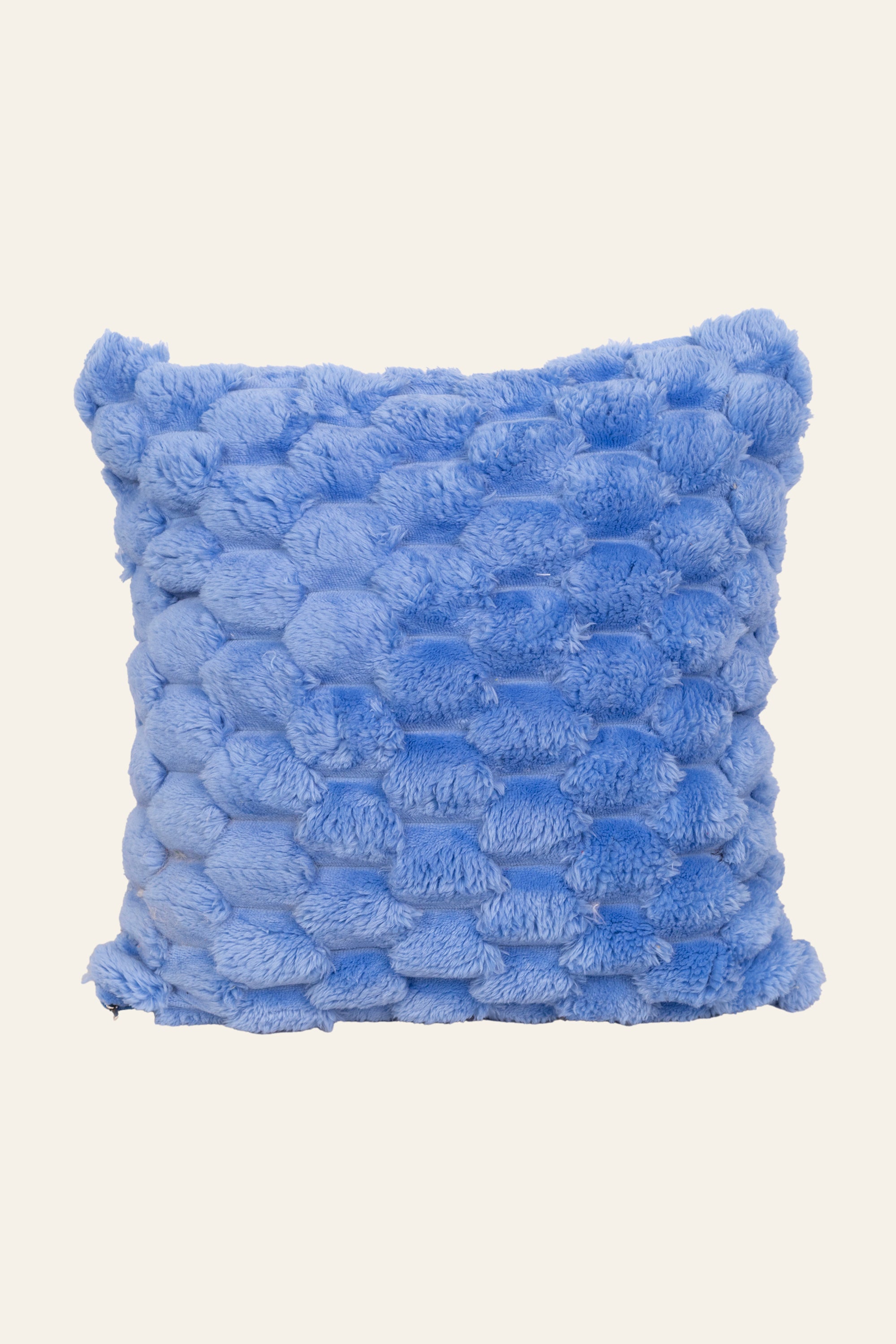 Plush Soft Pineapple Grid Turtle Pattern Cushion - Blue