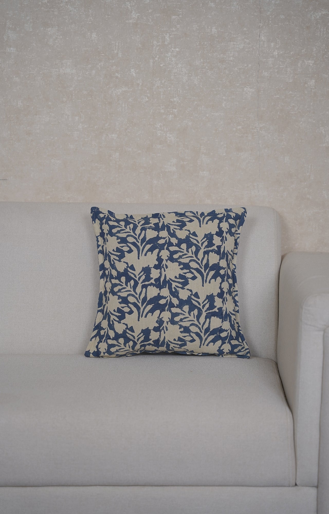 Indigo Leaf Cotton Cushion Cover