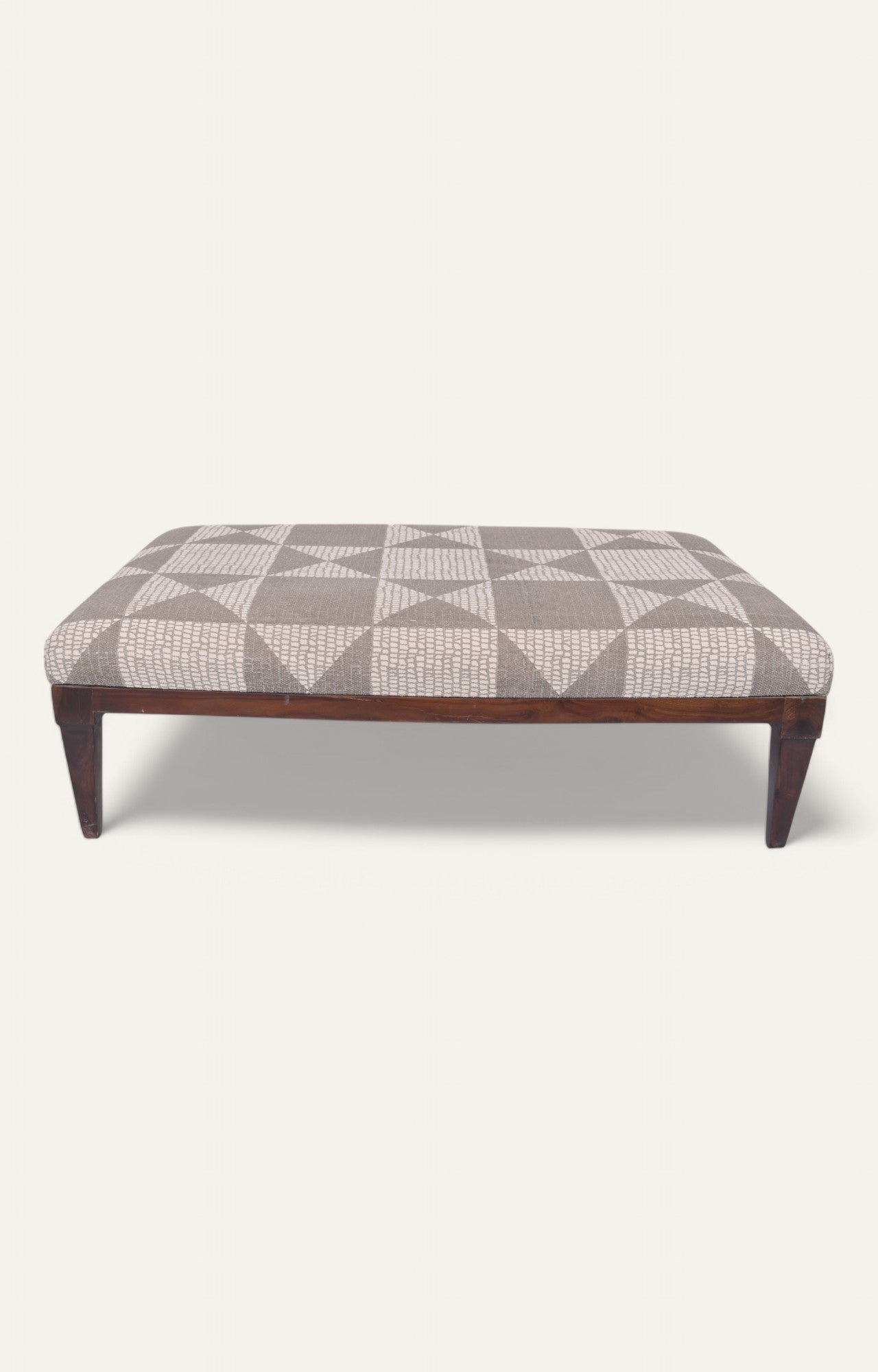 Geometric Printed Wooden Ottoman