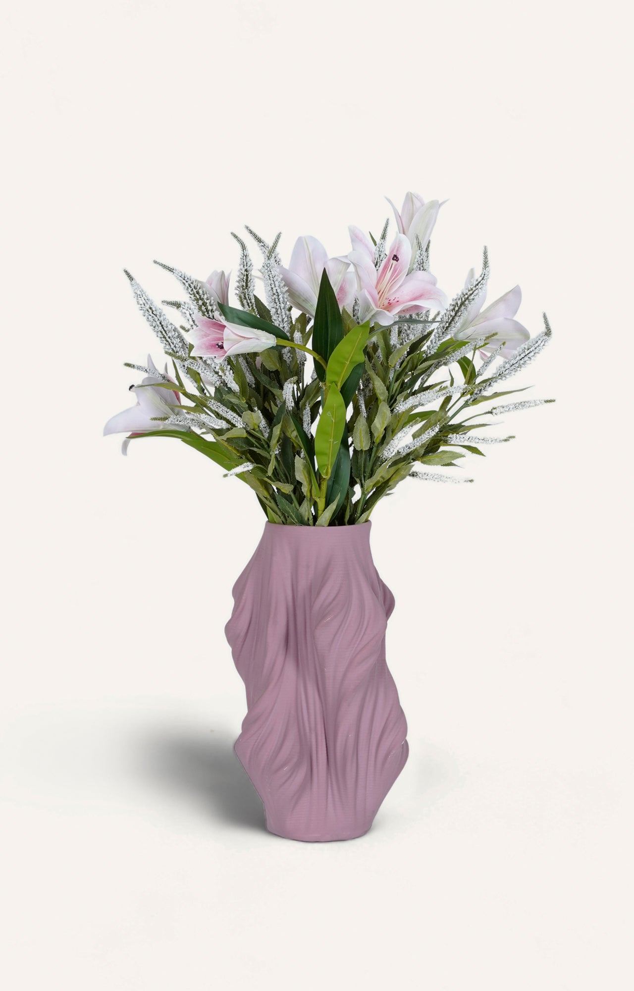 Soft Blush Ceramic Vase with Flared Rim