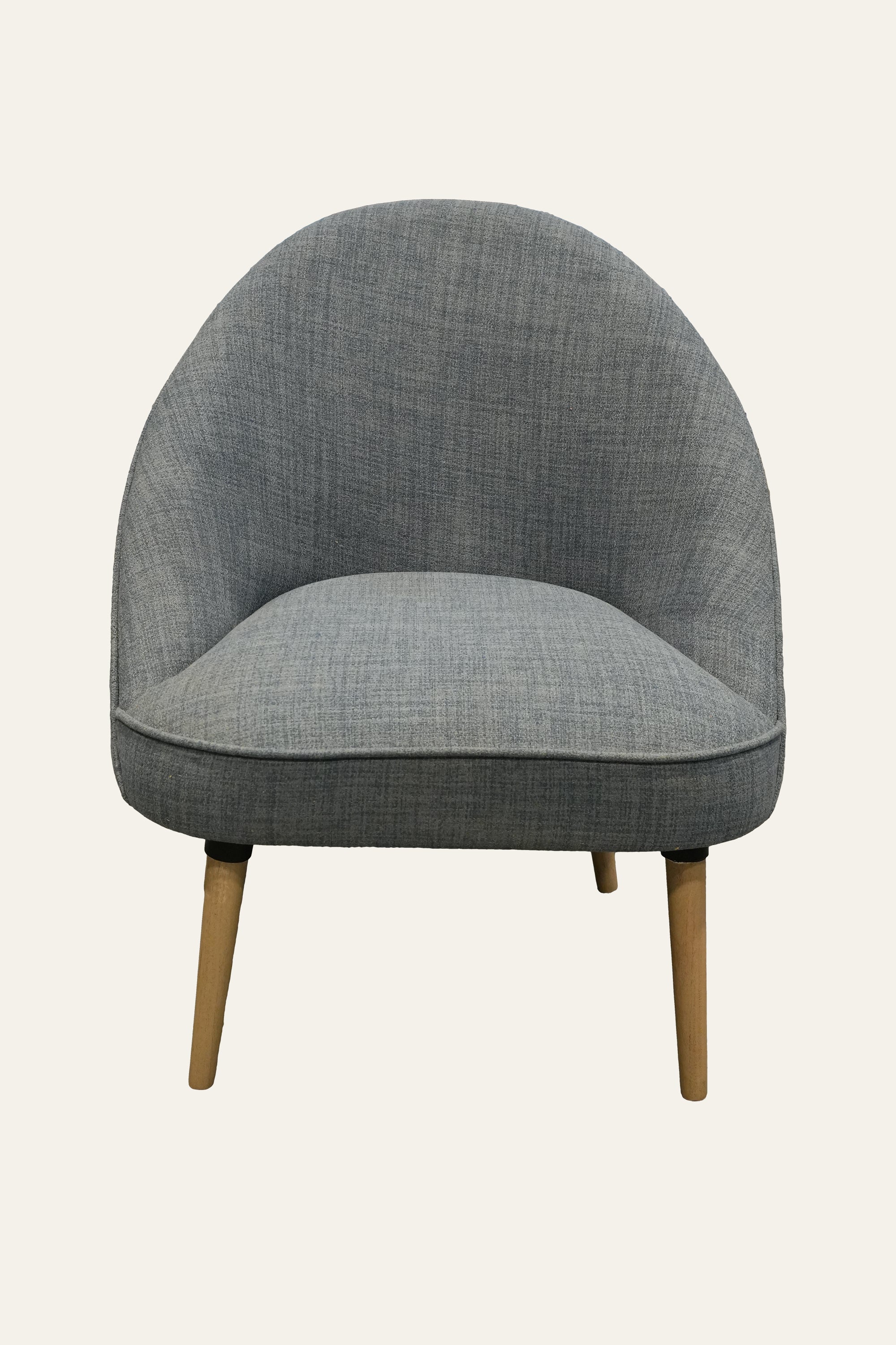 Textured Grey Modern Curved Accent Chair